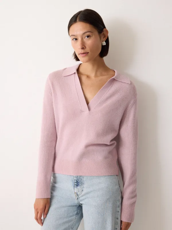 Wool Blend Collar Jumper | Pink sold by Jigsaw