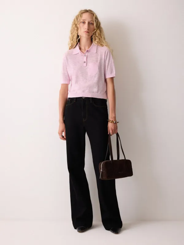 Linen Cotton Polo | Pink sold by Jigsaw
