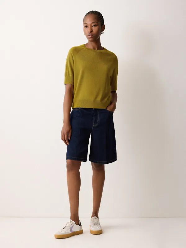 Fine Merino Raglan T-shirt | Green sold by Jigsaw