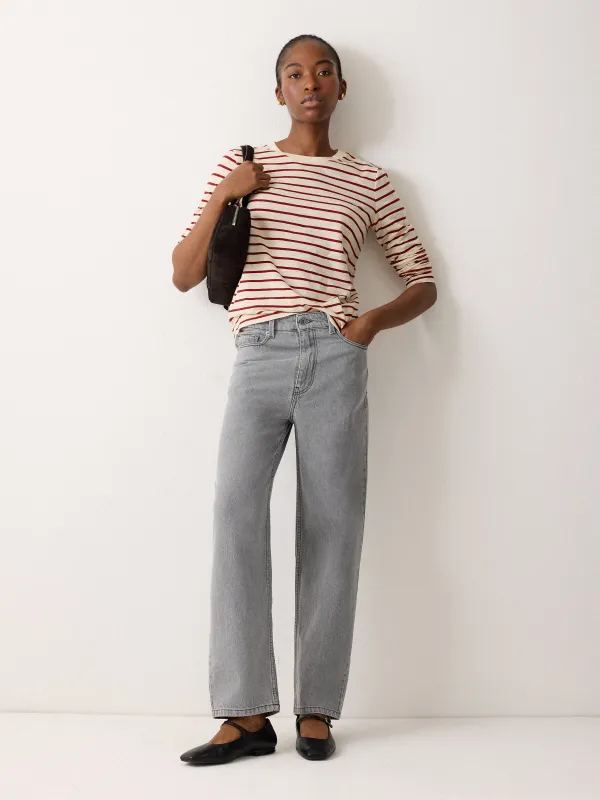 Carter Straight Leg Jean | Grey sold by Jigsaw