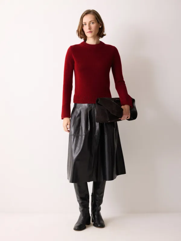 Compact Wool Cashmere Blend Jumper | Red sold by Jigsaw