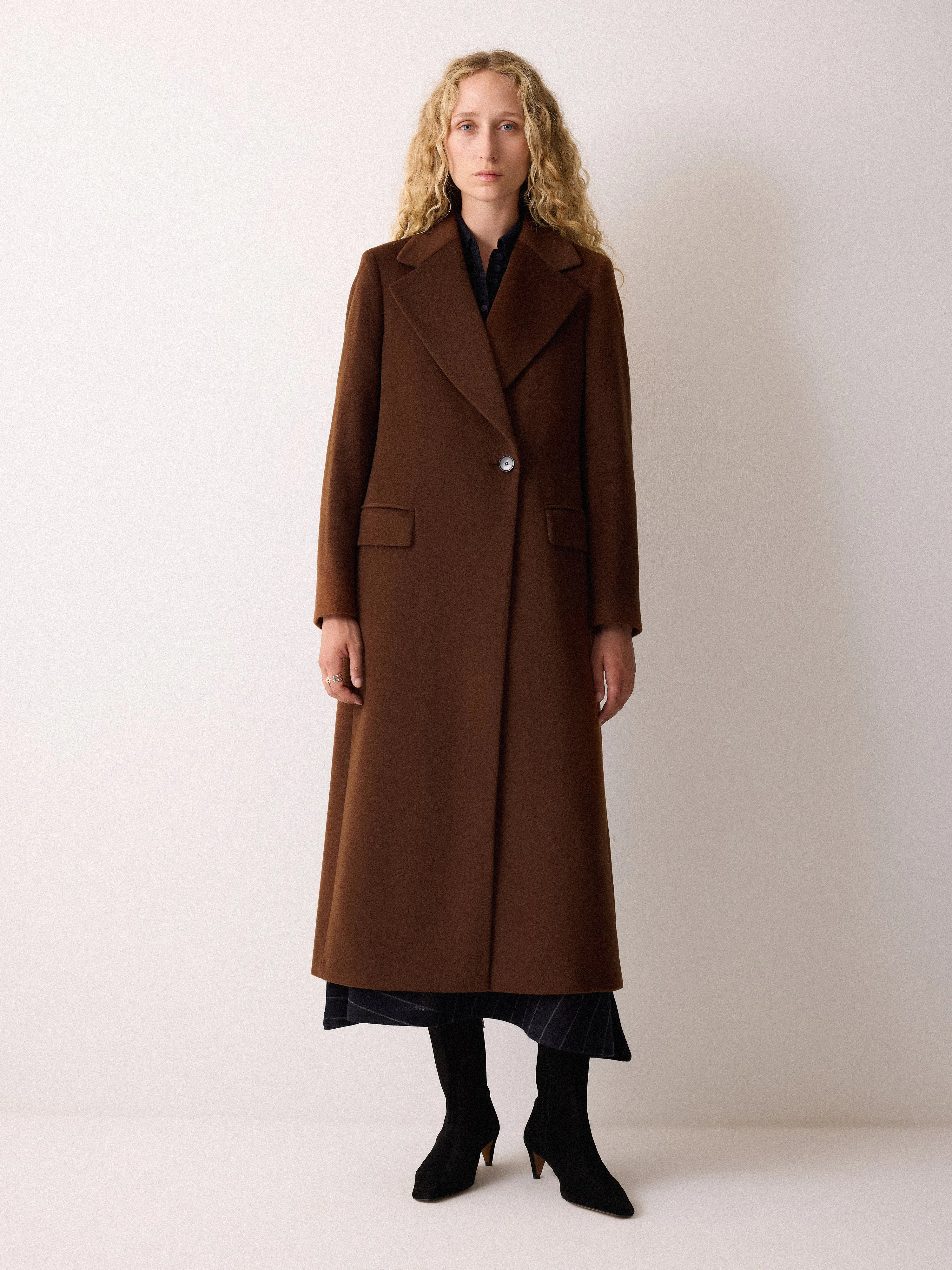 Wool Maxi City Coat | Brown sold by Jigsaw product image thumbnail 4