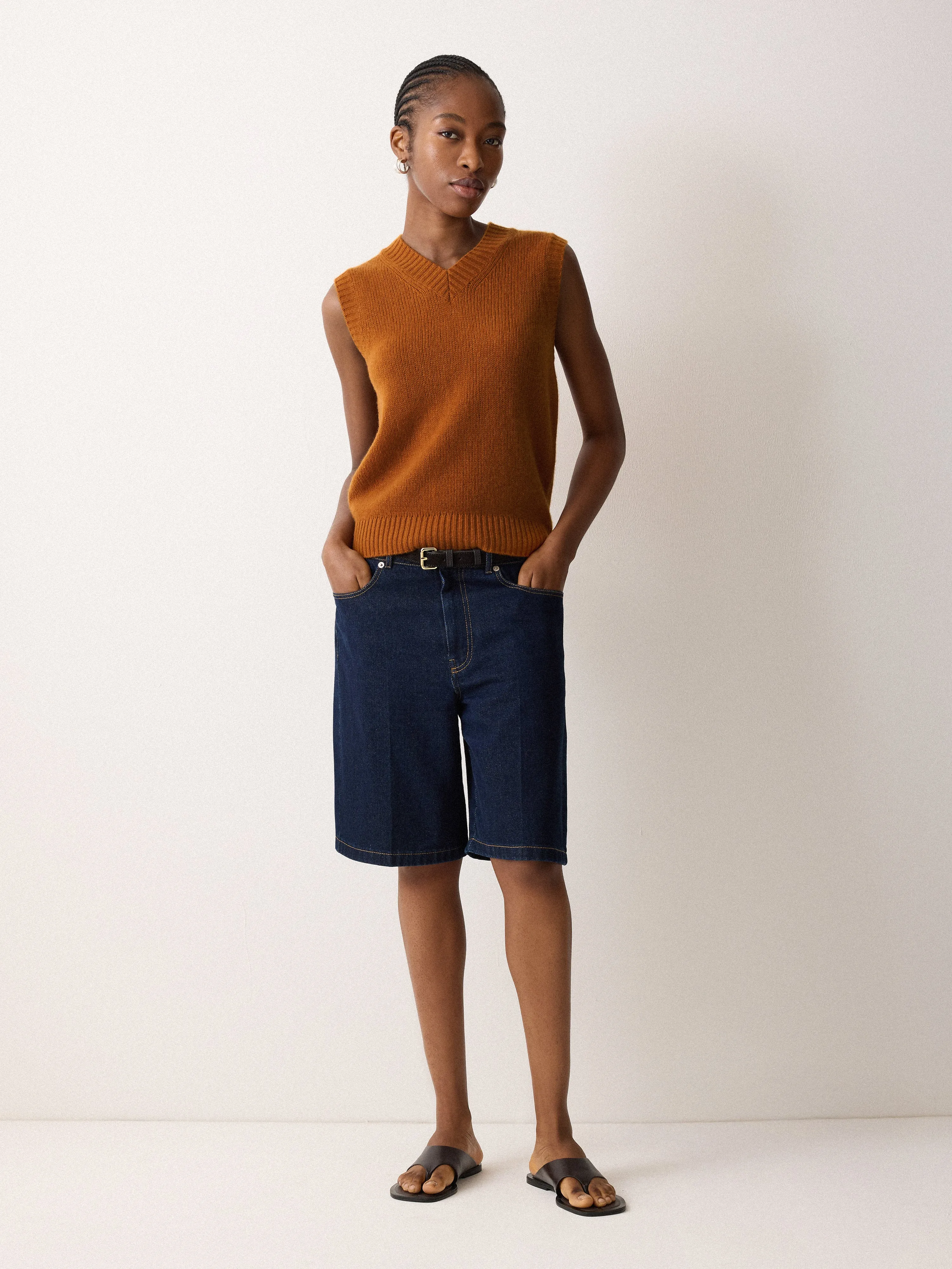 Cloud Cashmere V Tank | Orange sold by Jigsaw product image thumbnail 2