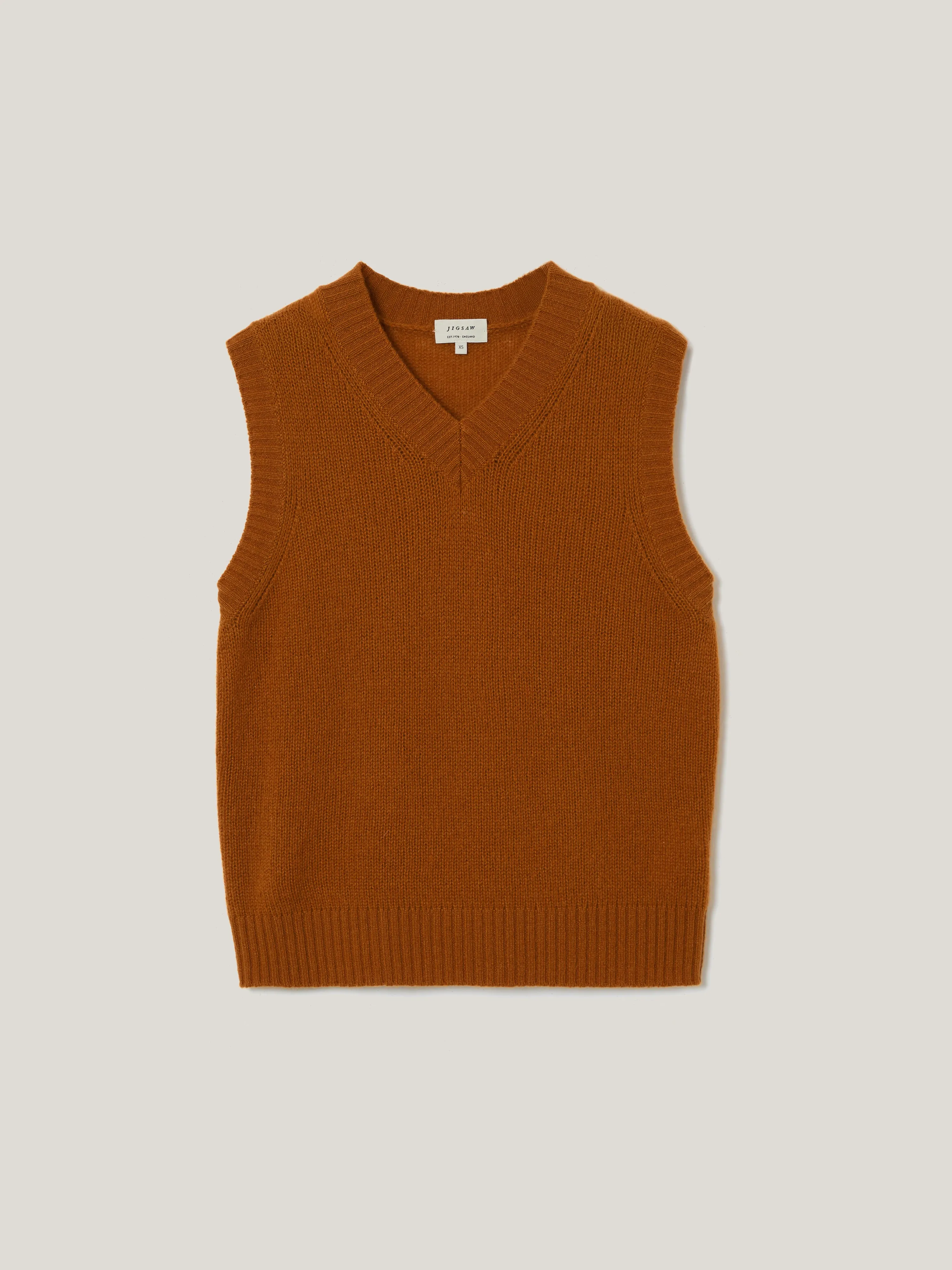 Cloud Cashmere V Tank | Orange sold by Jigsaw product image thumbnail 5
