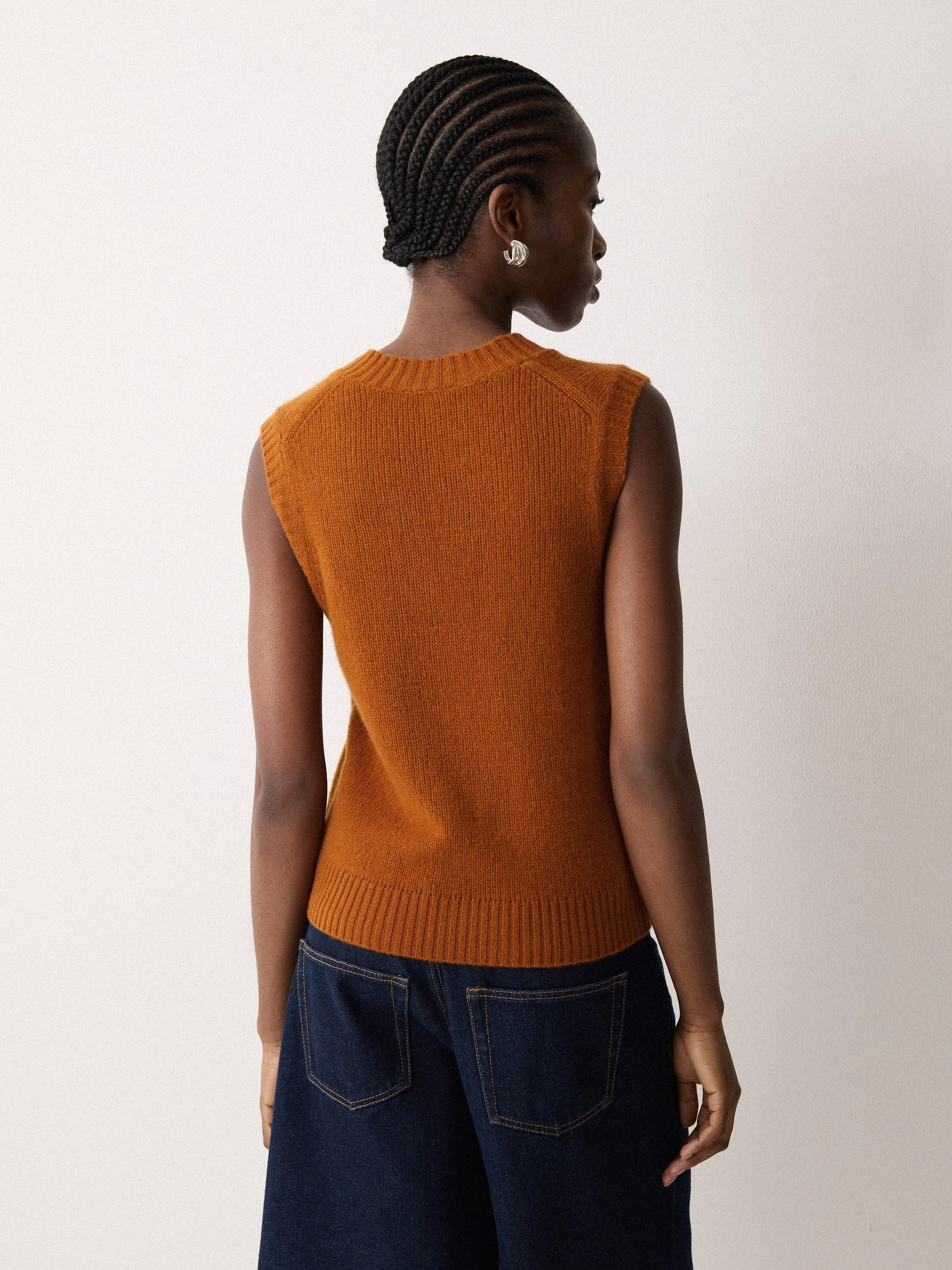 Cloud Cashmere V Tank | Orange sold by Jigsaw product image thumbnail 4