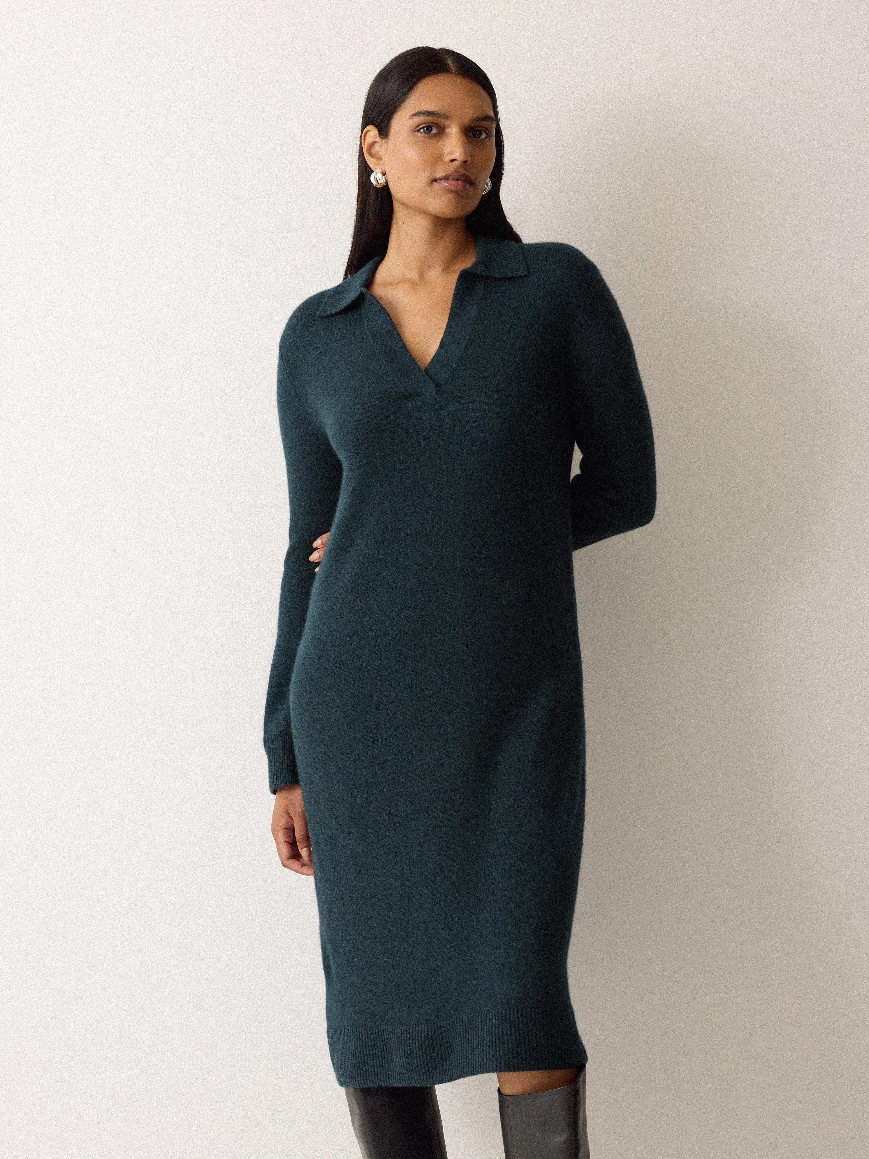 Wool Blend Collar Dress | Green sold by Jigsaw product image thumbnail 4