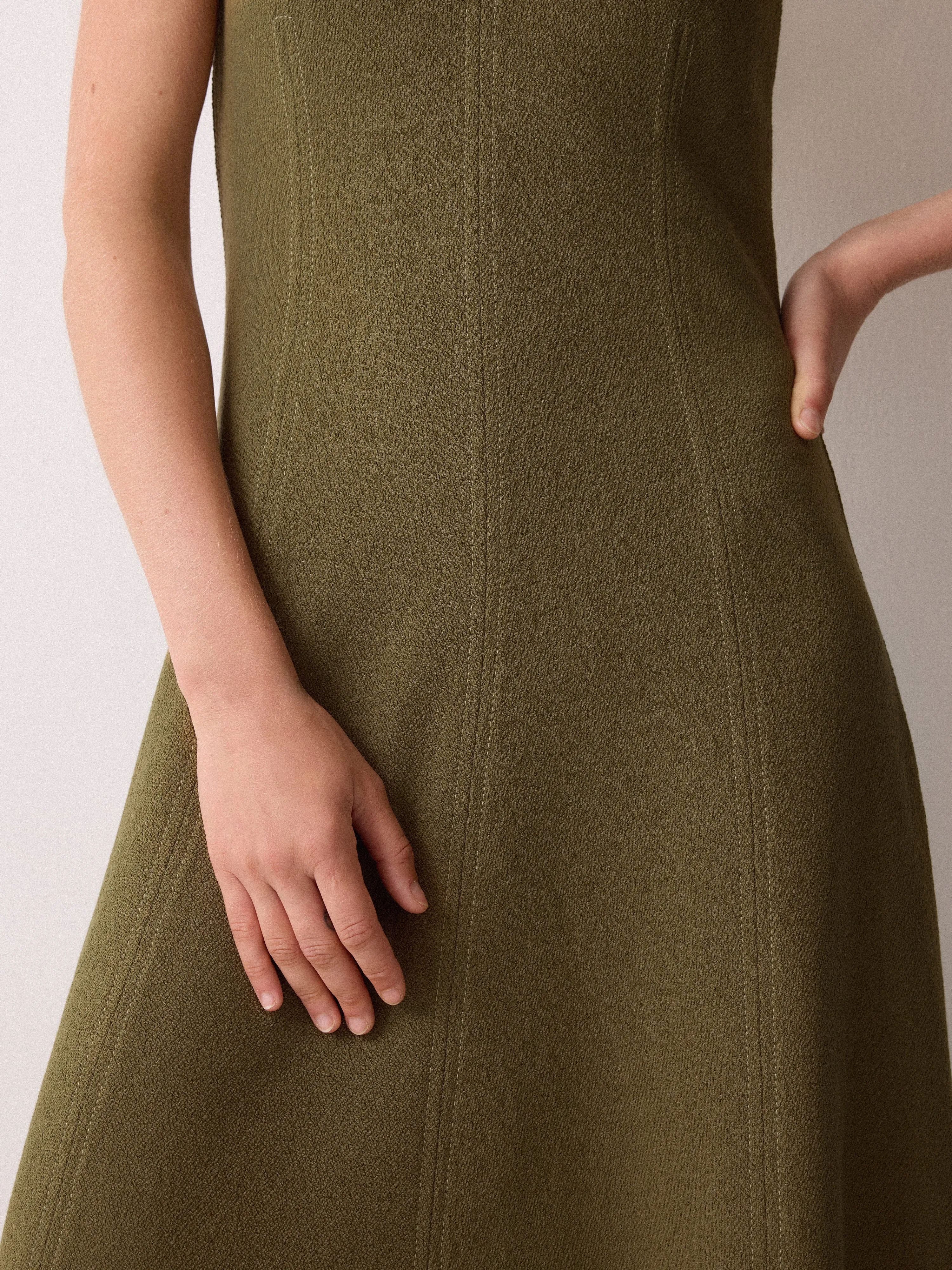 Curved Sleeve Midi Dress | Khaki sold by Jigsaw product image thumbnail 2