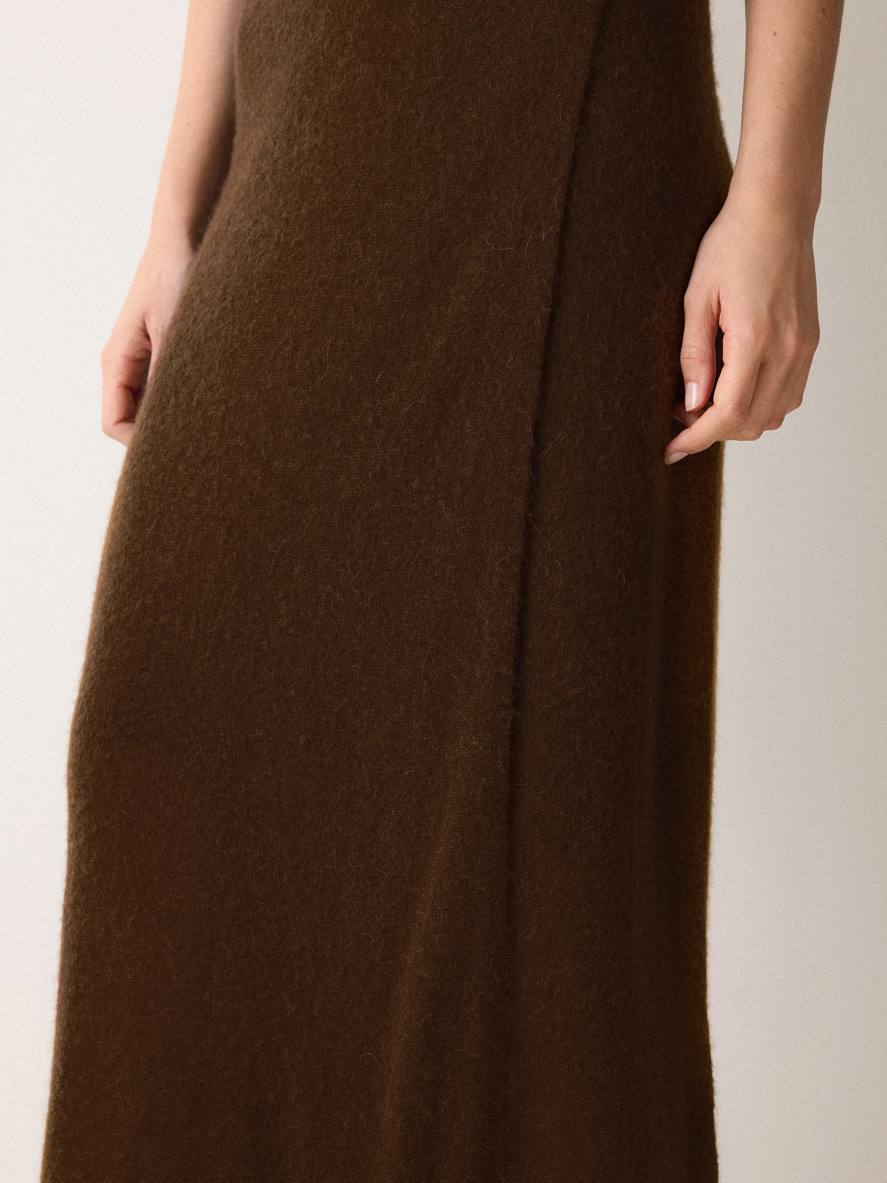 Soft Gauzy Knit Skirt | Brown sold by Jigsaw product image thumbnail 4