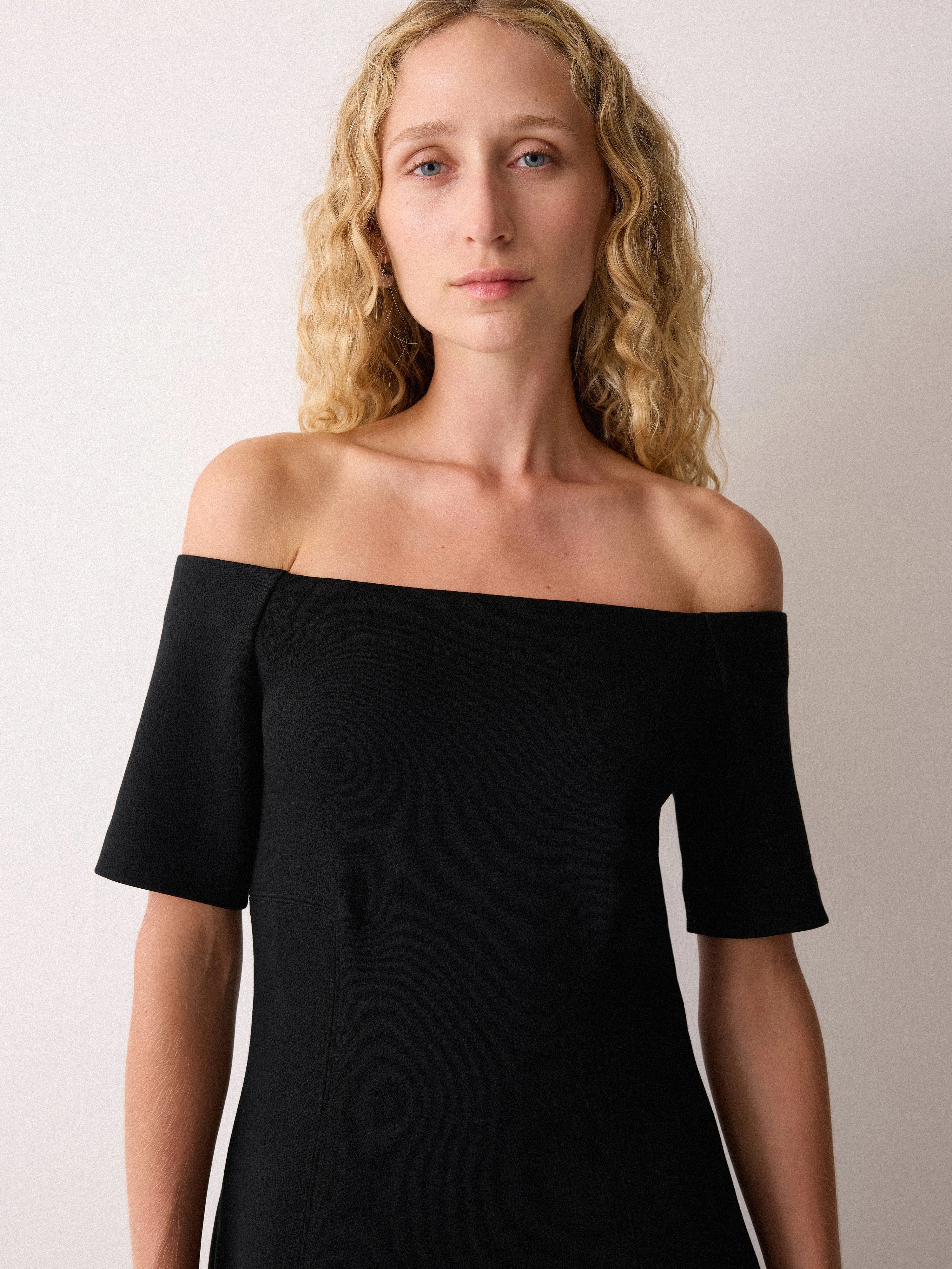 Off Shoulder Crepe Dress | Black sold by Jigsaw product image thumbnail 2