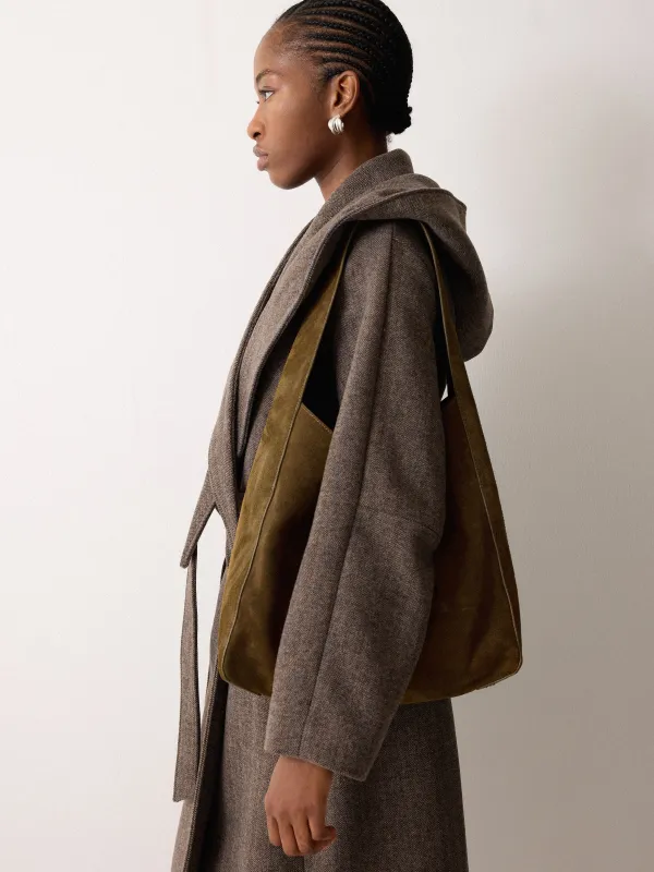 Heckfield Suede Tote | Khaki sold by Jigsaw