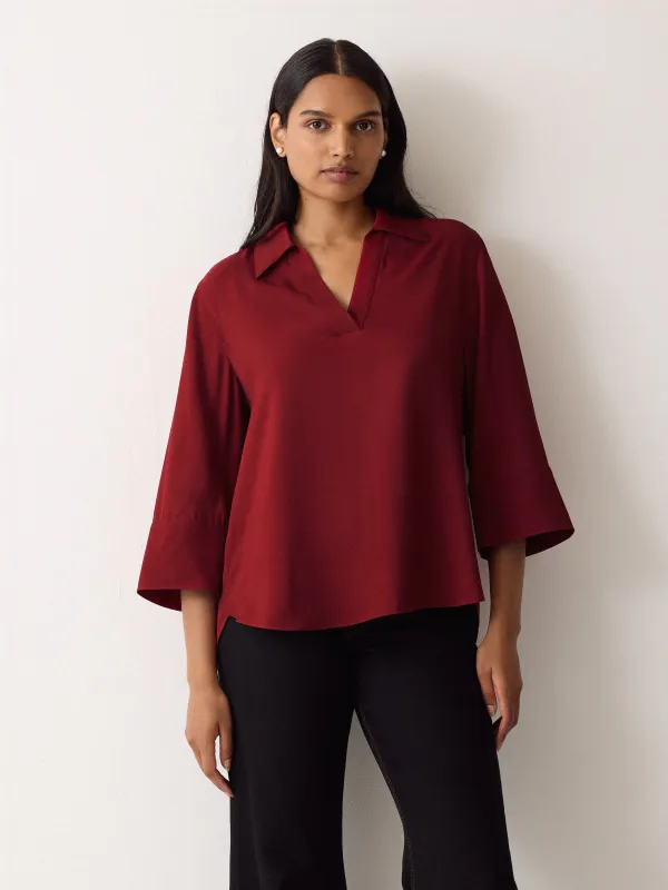 Viscose Twill Top | Red sold by Jigsaw