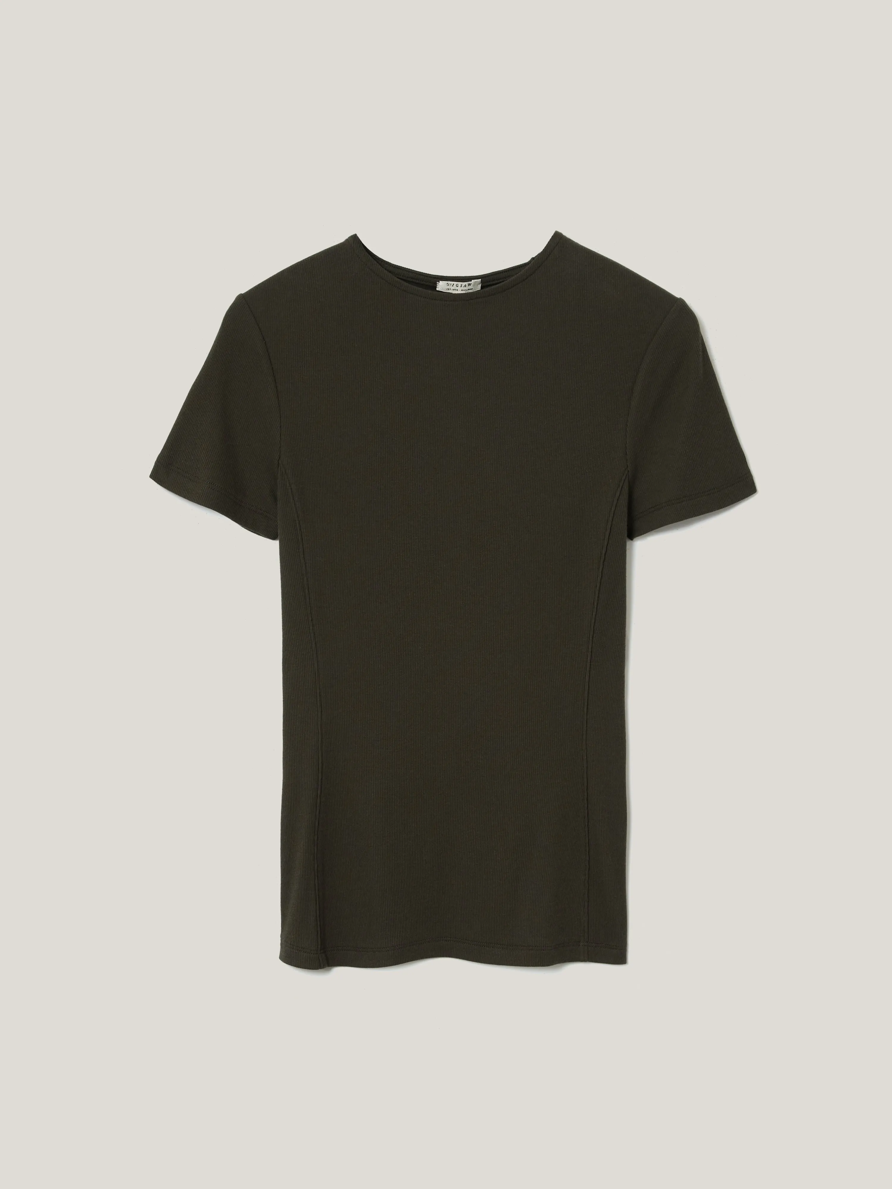 High Neck Seam Detail Top | Khaki sold by Jigsaw product image thumbnail 5