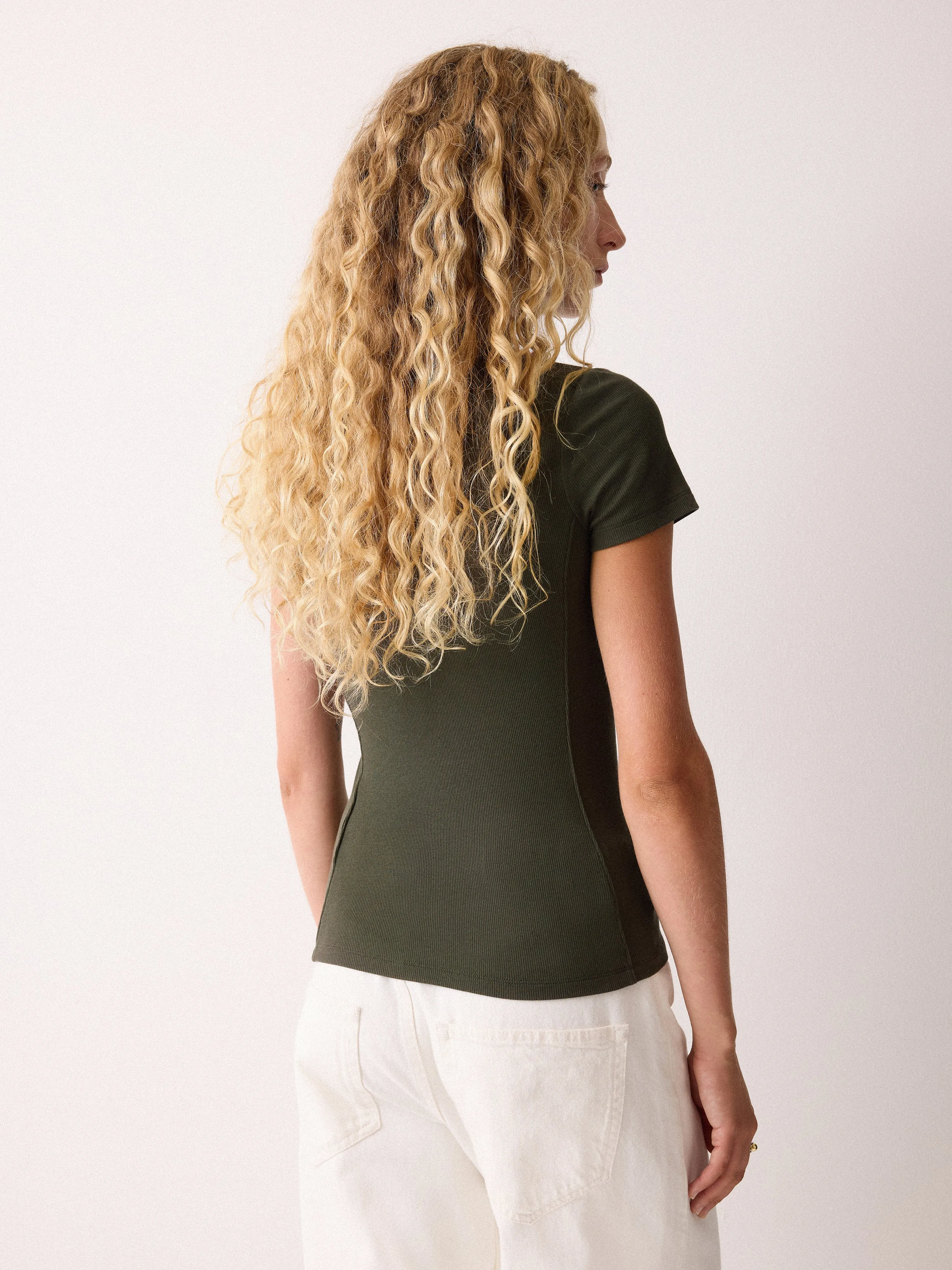 High Neck Seam Detail Top | Khaki sold by Jigsaw product image thumbnail 4