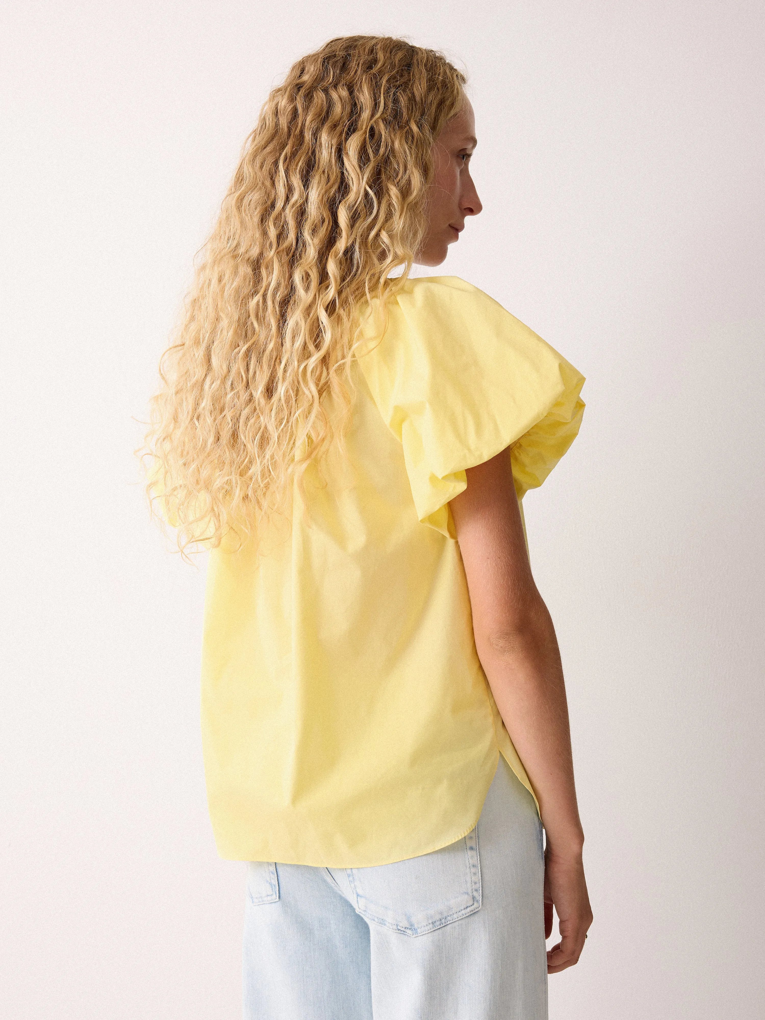 Cotton Puff Sleeve Top | Yellow sold by Jigsaw product image thumbnail 4