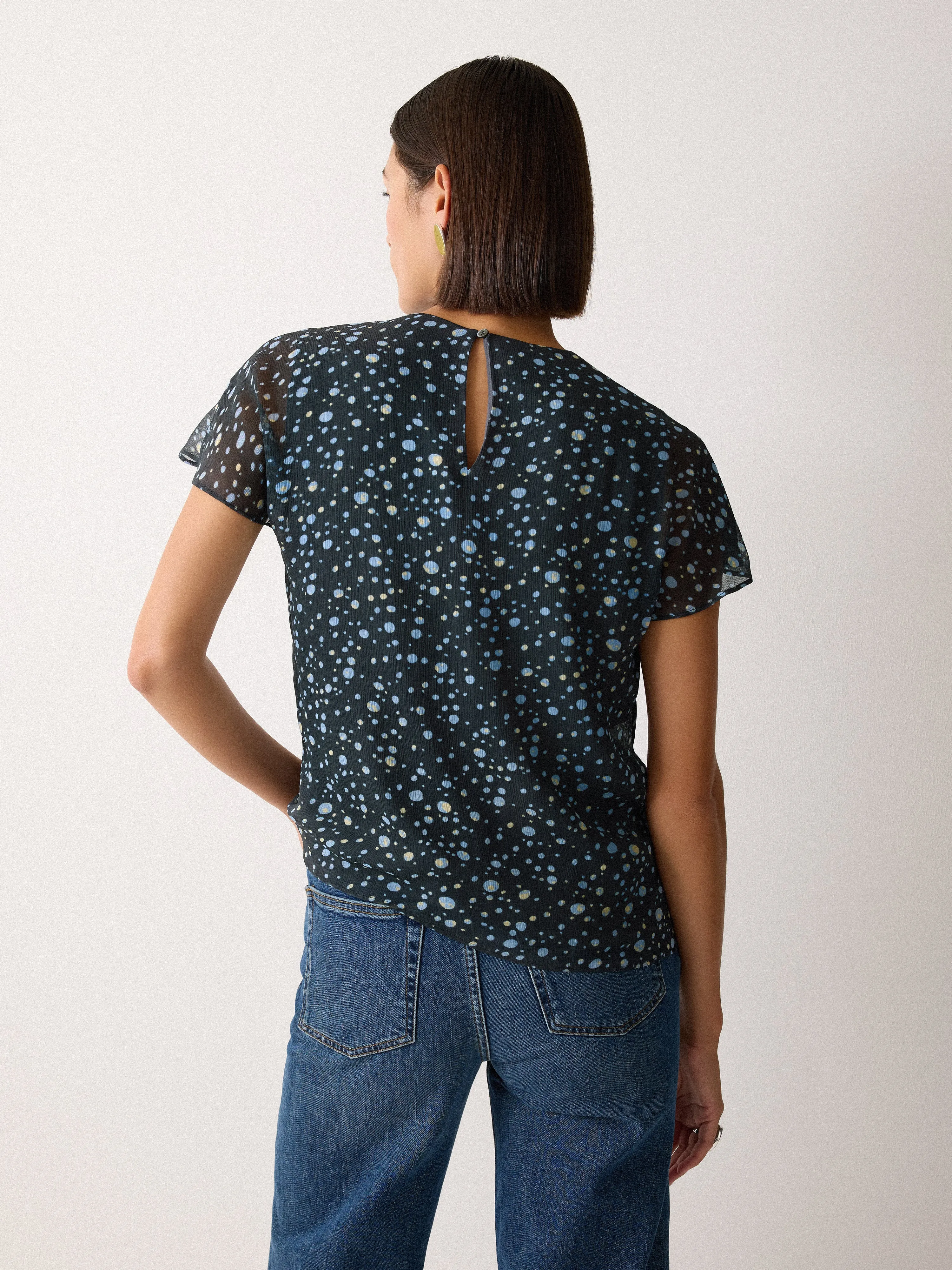 Polka Dot Chiffon Top | Grey sold by Jigsaw product image thumbnail 4