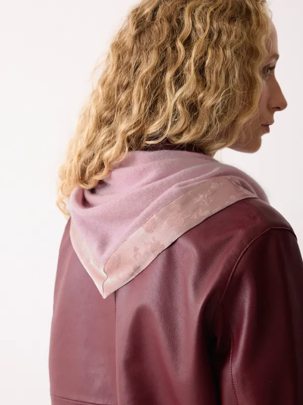 Satin Trim Triangle Scarf | Pink sold by Jigsaw