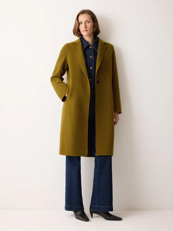 Double Faced Tailored Coat | Green sold by Jigsaw