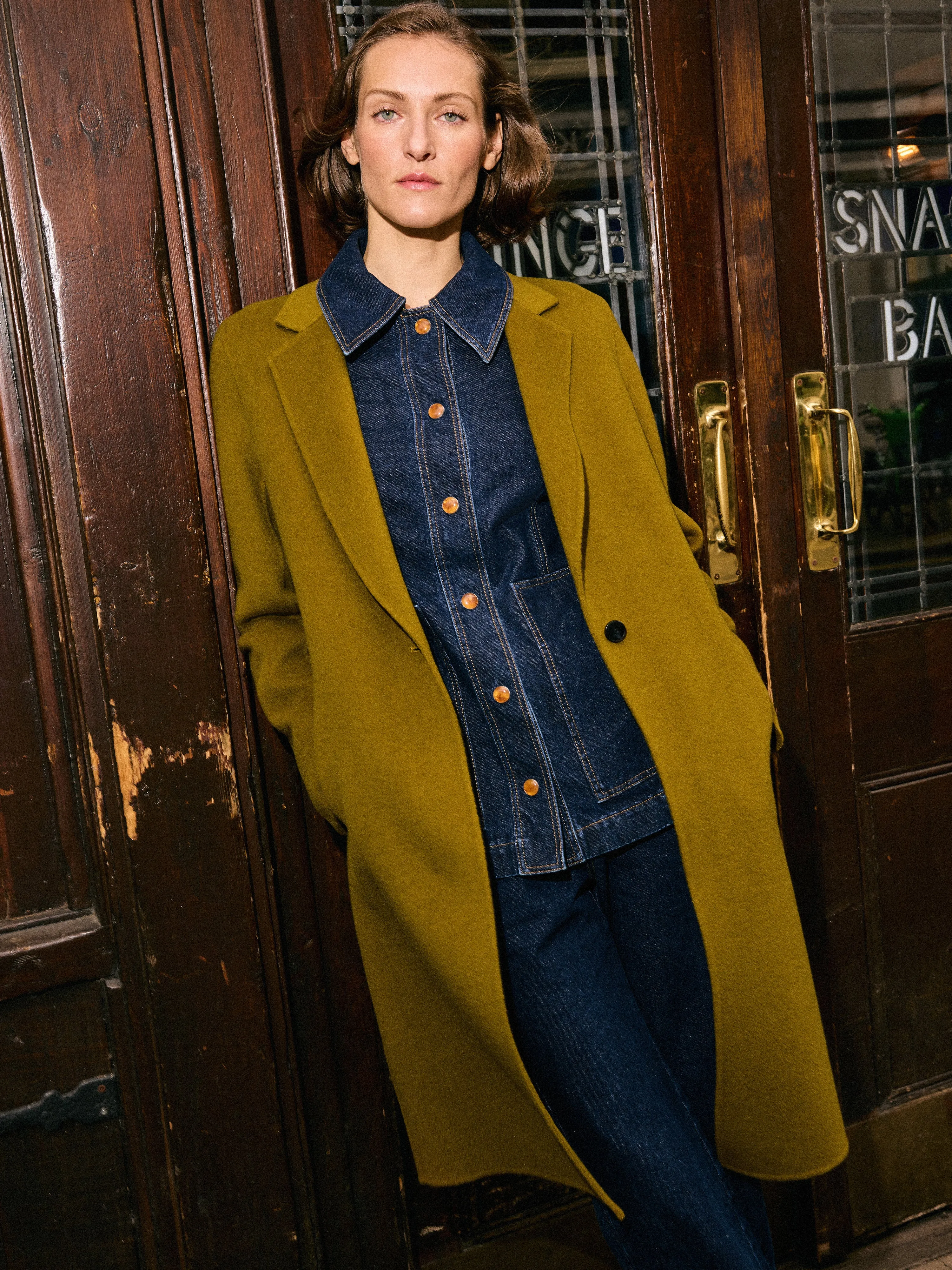 Double Faced Tailored Coat | Green sold by Jigsaw product image thumbnail 5