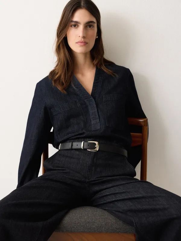 Denim Lyocell Tunic Shirt | Indigo sold by Jigsaw