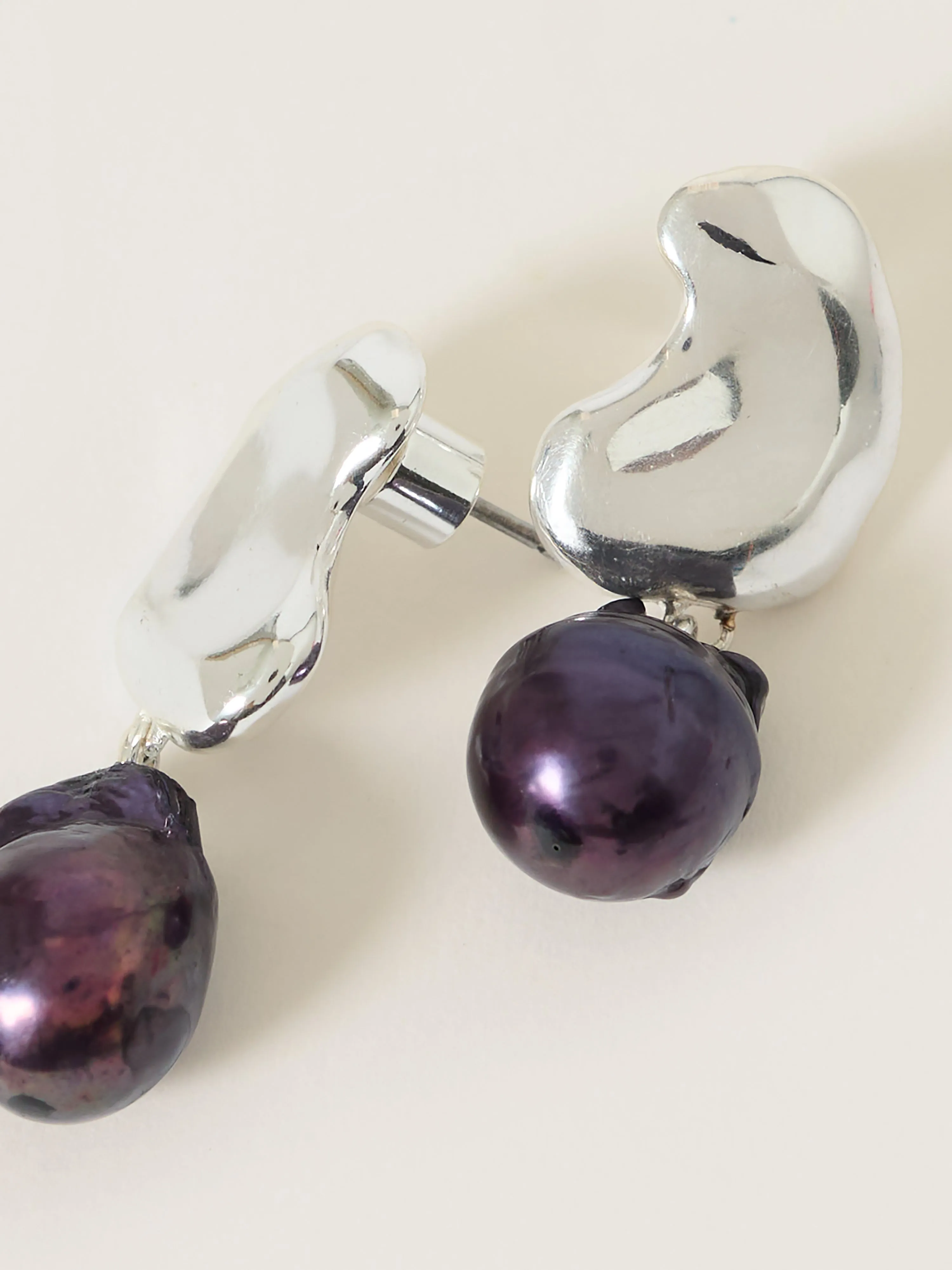 Black Pearl Stud Earring | Silver sold by Jigsaw product image thumbnail 3