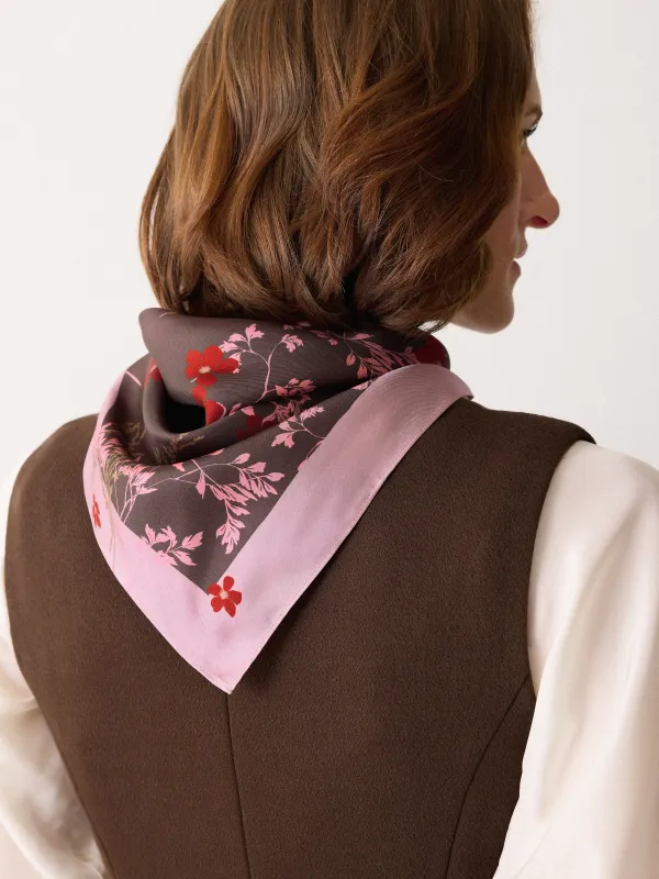 Heritage Chinoiserie Silk Scarf | Pink sold by Jigsaw