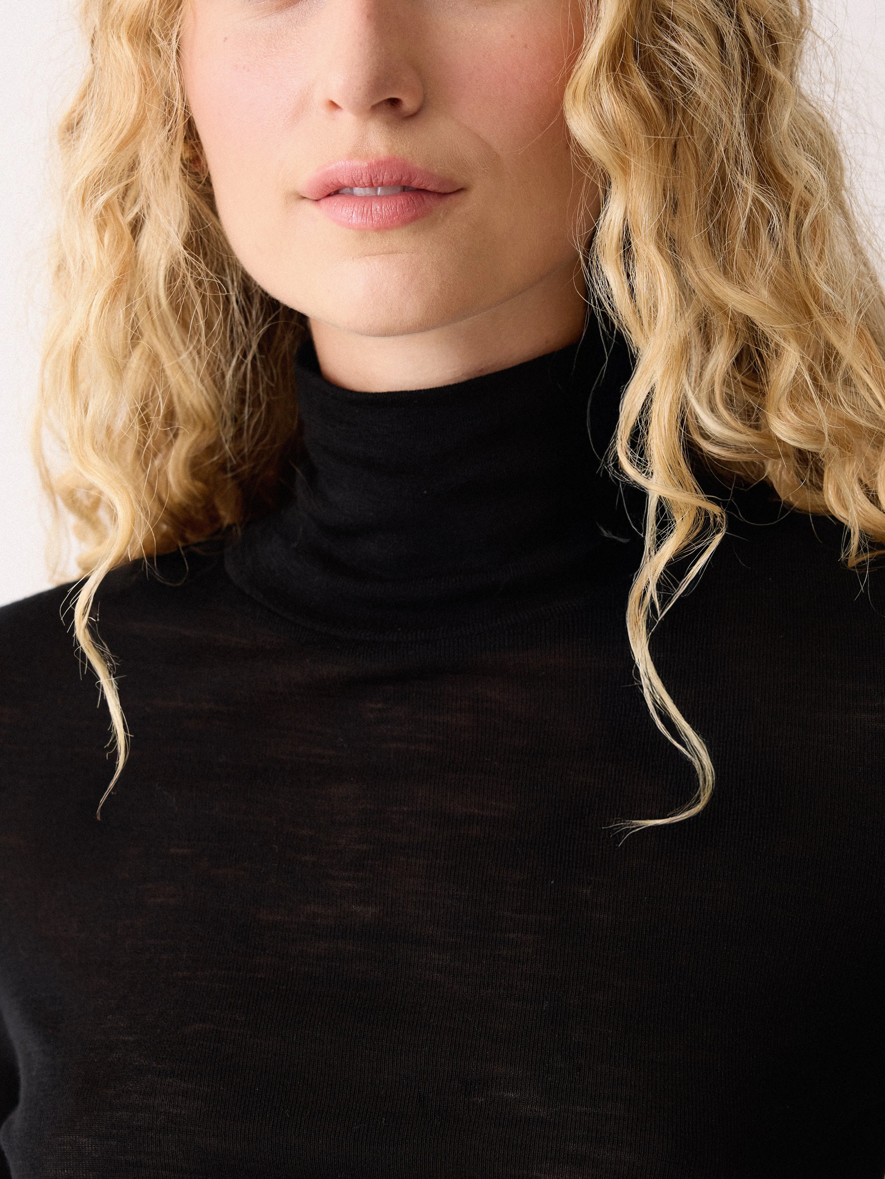 Wool Jersey Polo Neck Top | Black sold by Jigsaw product image thumbnail 3