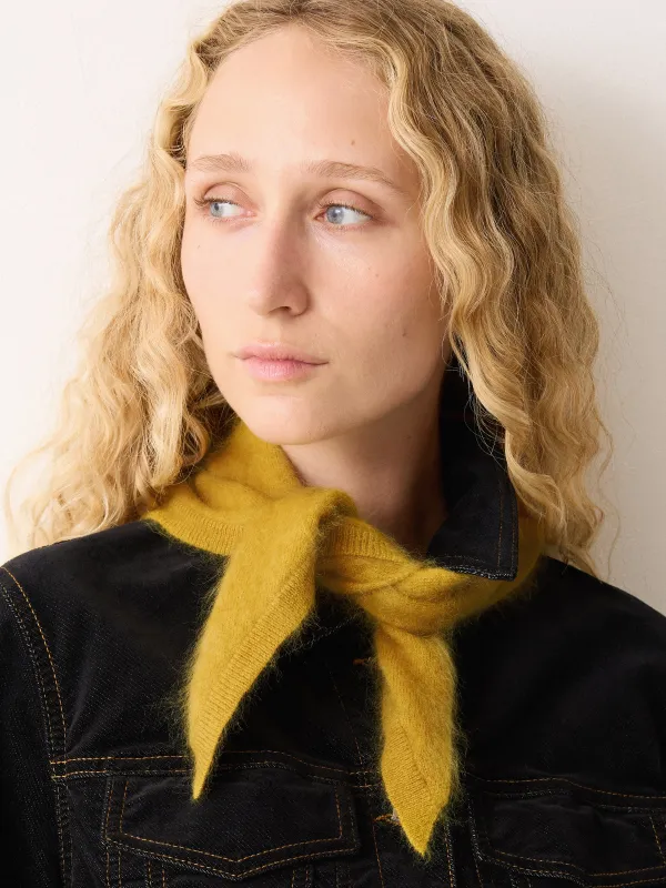 Halo Cashmere Triangle Scarf | Mustard sold by Jigsaw