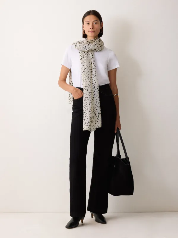 Polka Dot Silk Scarf | Monochrome sold by Jigsaw