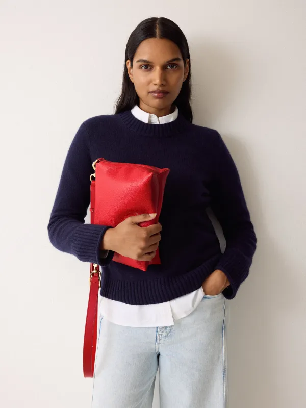 Ava Pebble Leather Crossbody | Red made by Jigsaw