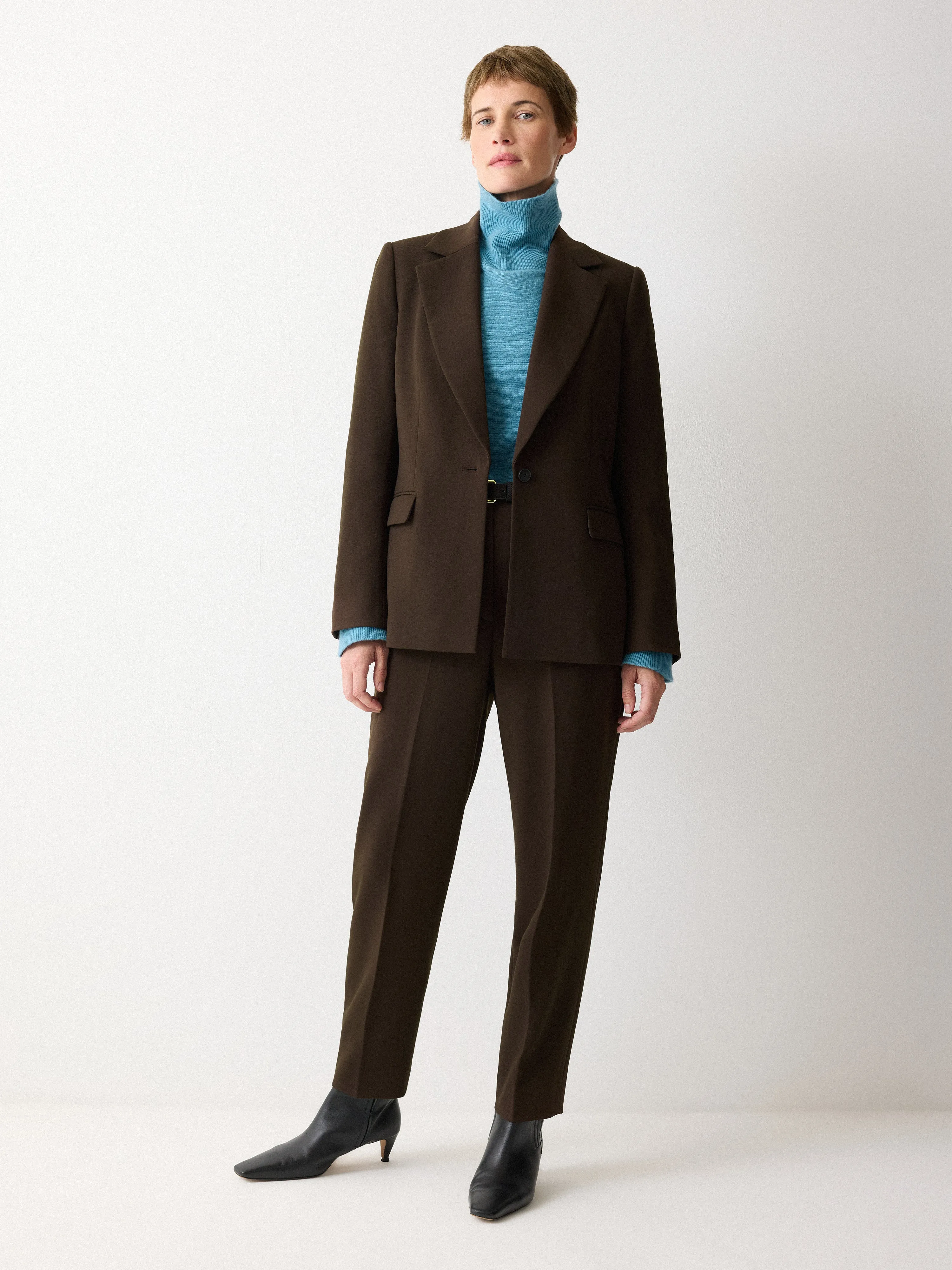 Kenley Crepe Blazer | Brown sold by Jigsaw product image thumbnail 4