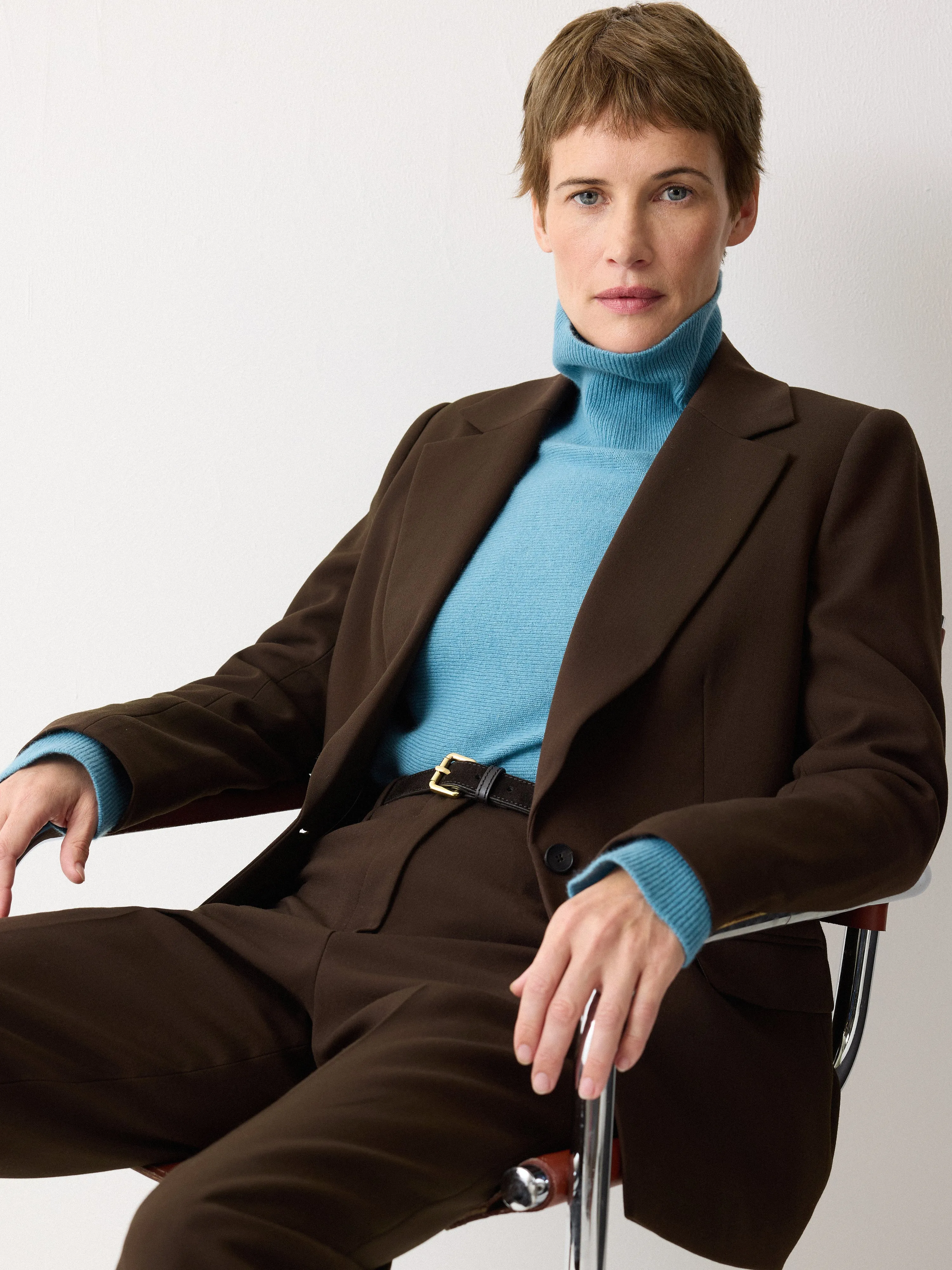 Kenley Crepe Blazer | Brown sold by Jigsaw product image thumbnail 5