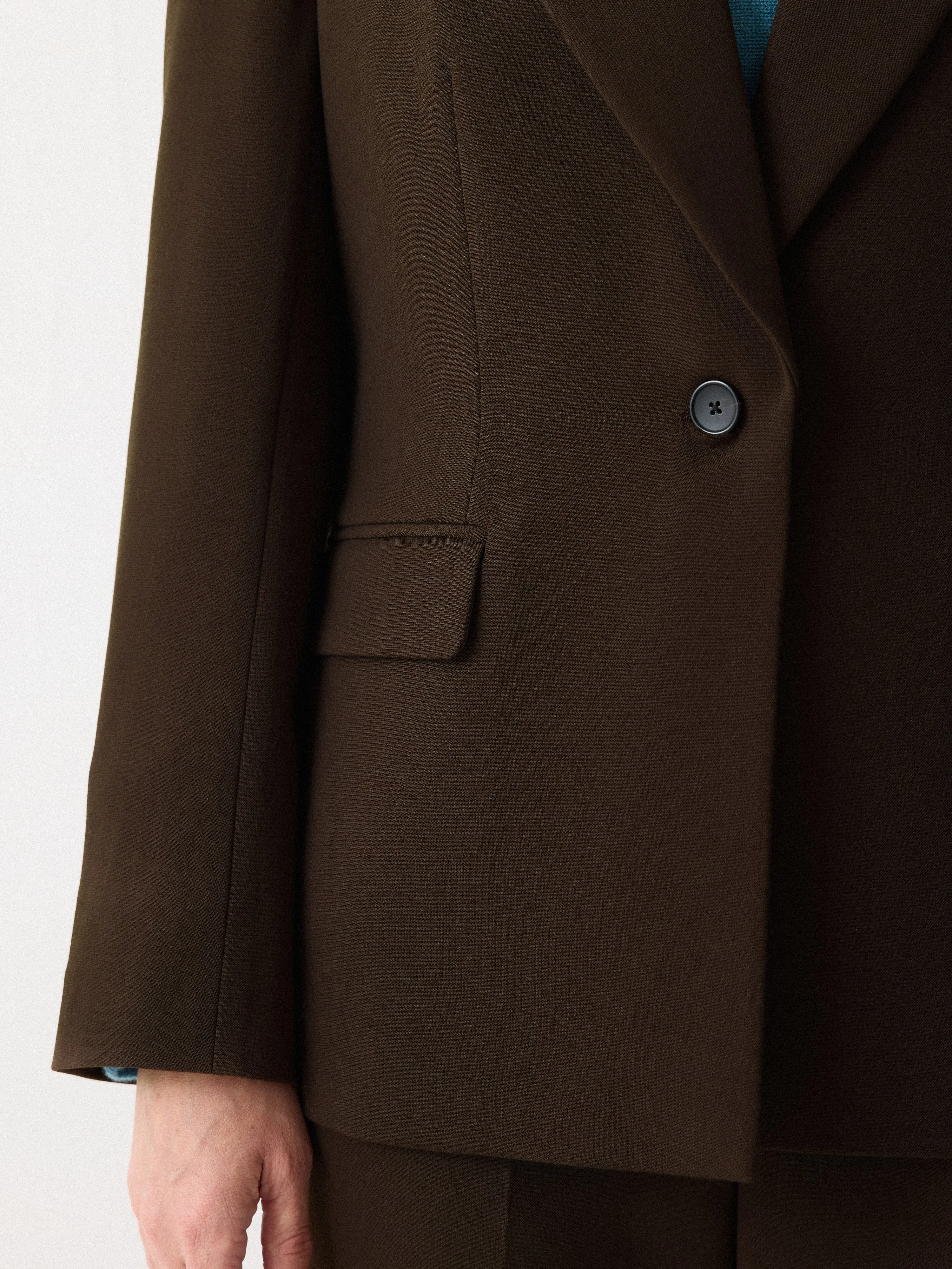 Kenley Crepe Blazer | Brown sold by Jigsaw product image thumbnail 3