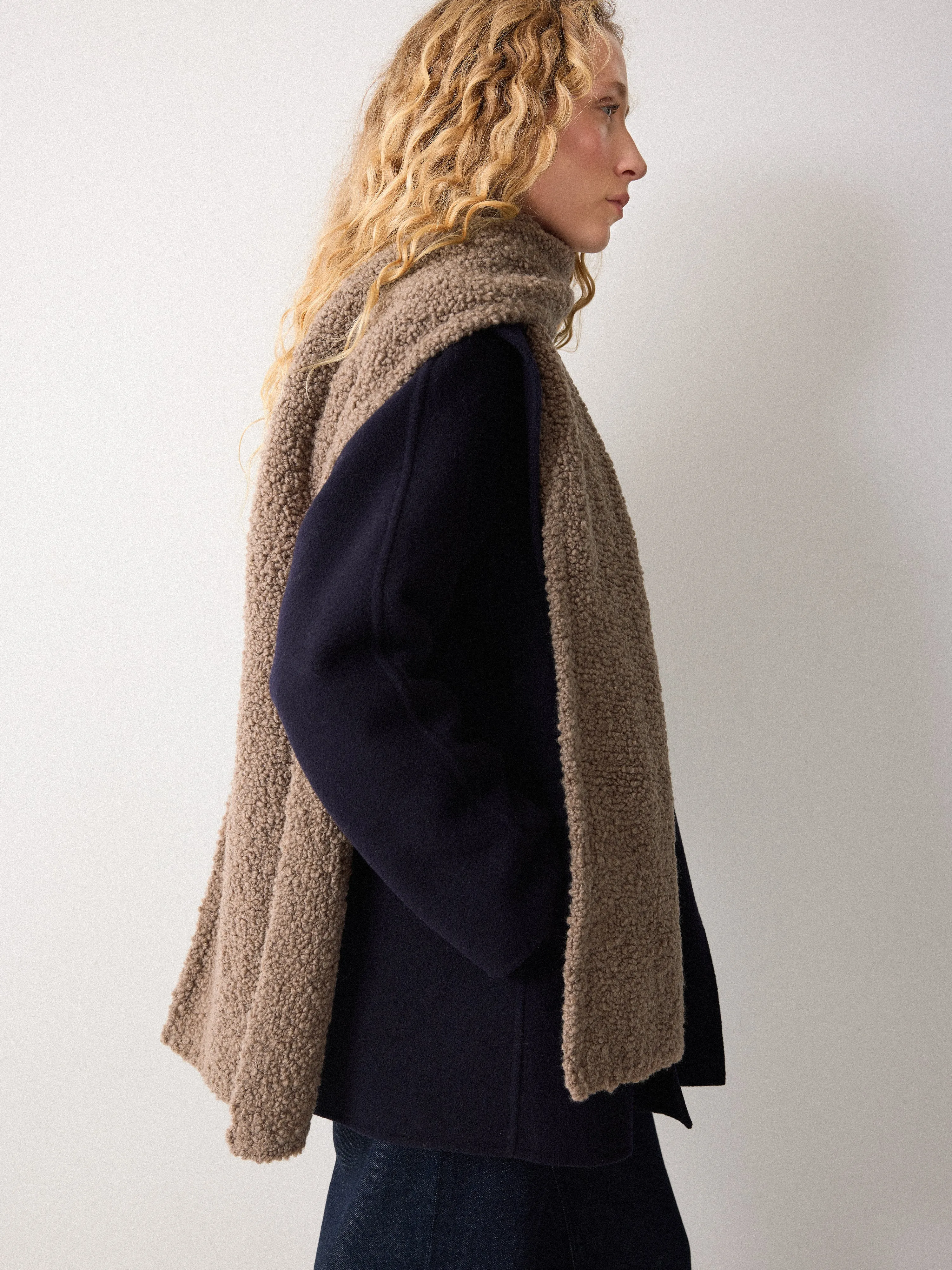 Boucle Scarf | Taupe sold by Jigsaw product image thumbnail 2