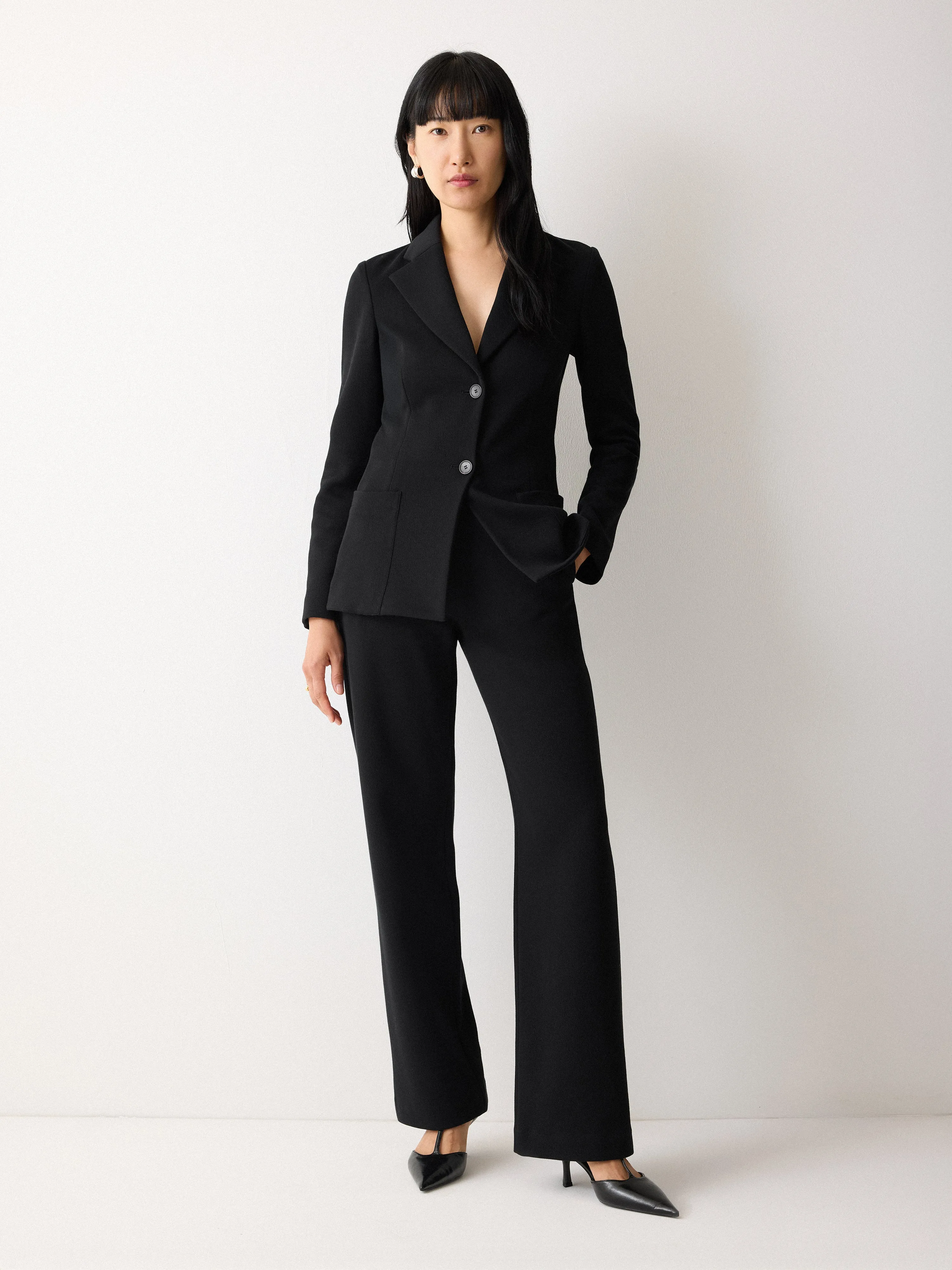 Jersey Blake Trouser | Black sold by Jigsaw