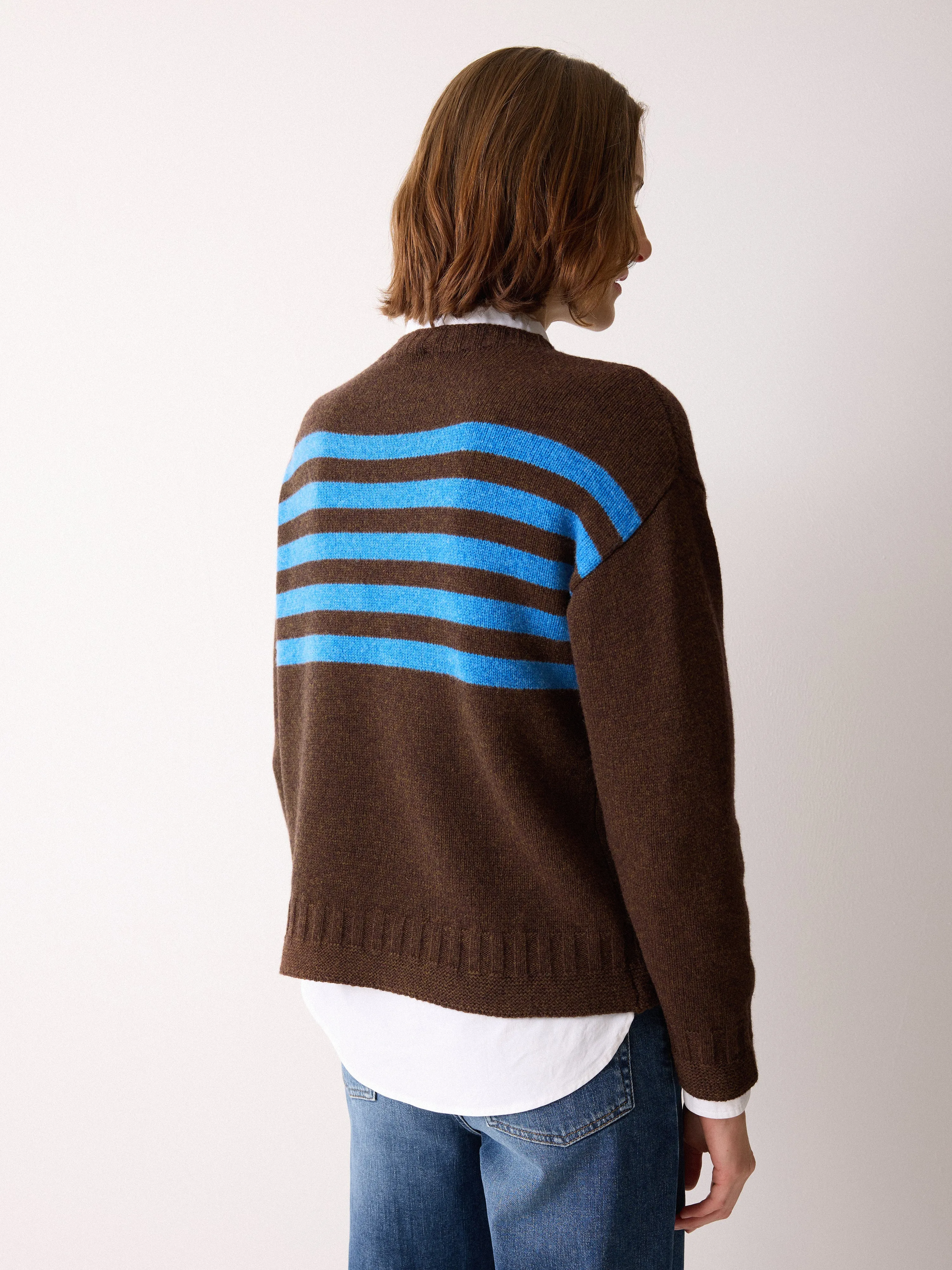 Stripe Guernsey Jumper | Brown sold by Jigsaw product image thumbnail 4