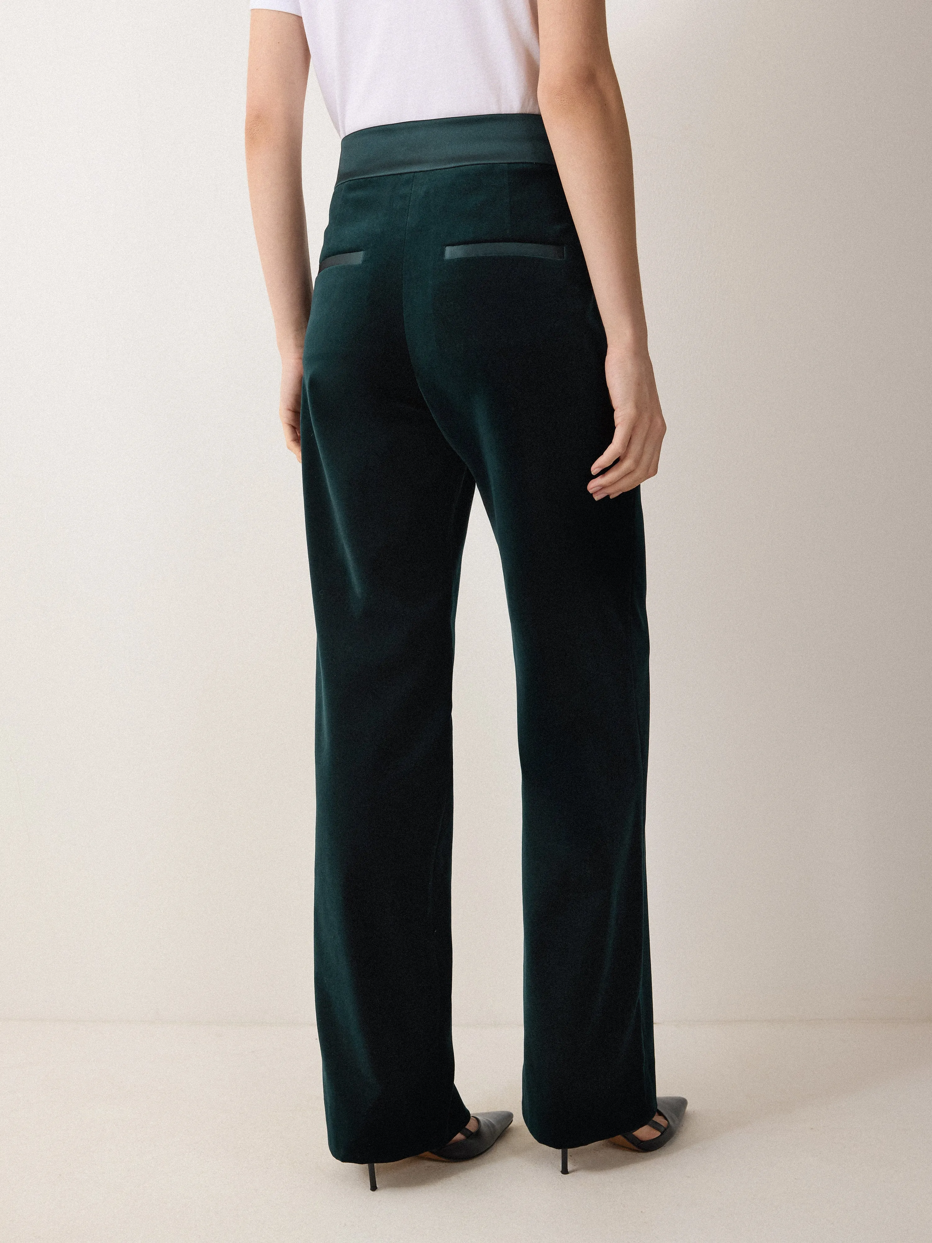 Velvet Satin Tailored Trouser | Green sold by Jigsaw product image thumbnail 4