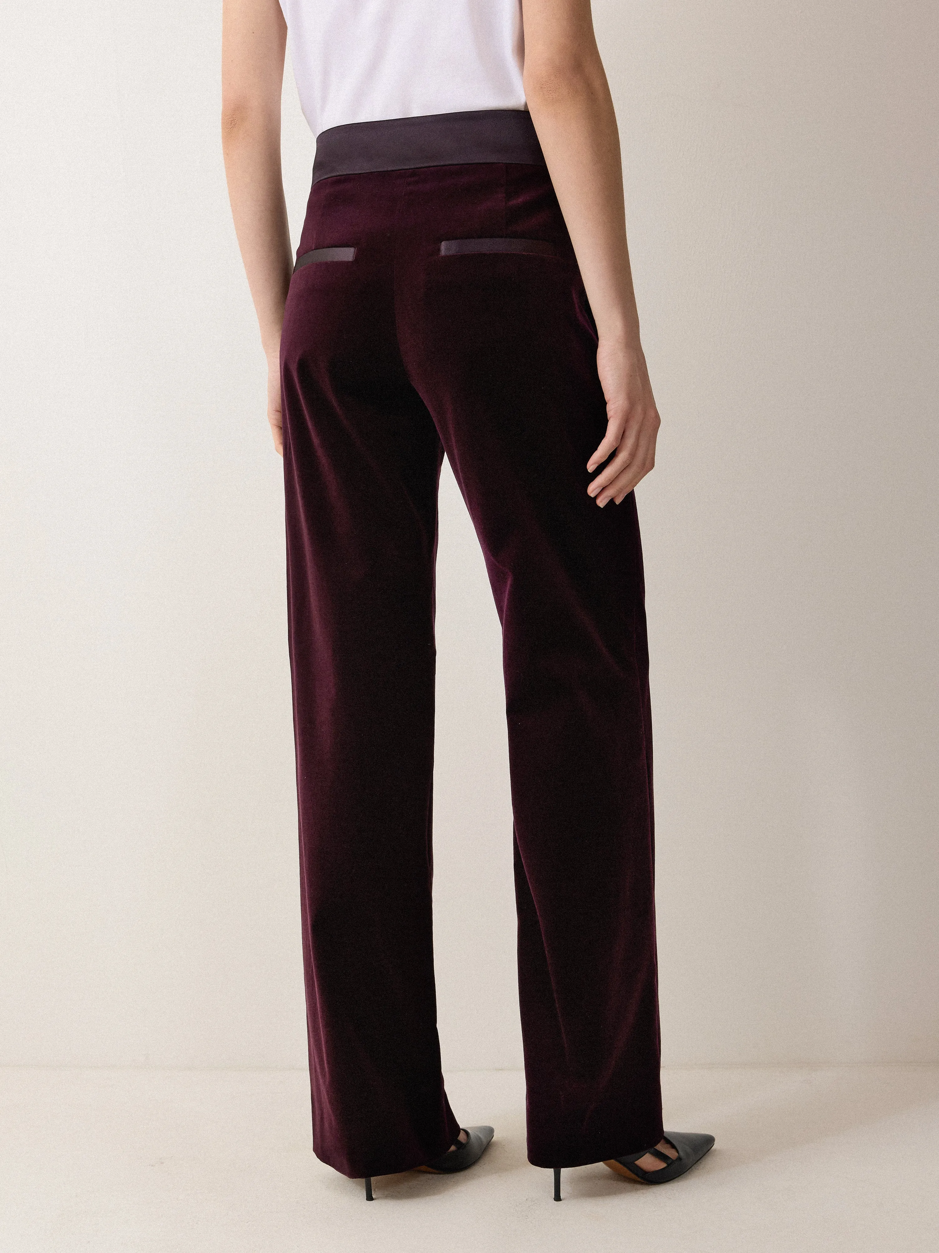 Velvet Satin Tailored Trouser | Purple sold by Jigsaw product image thumbnail 4
