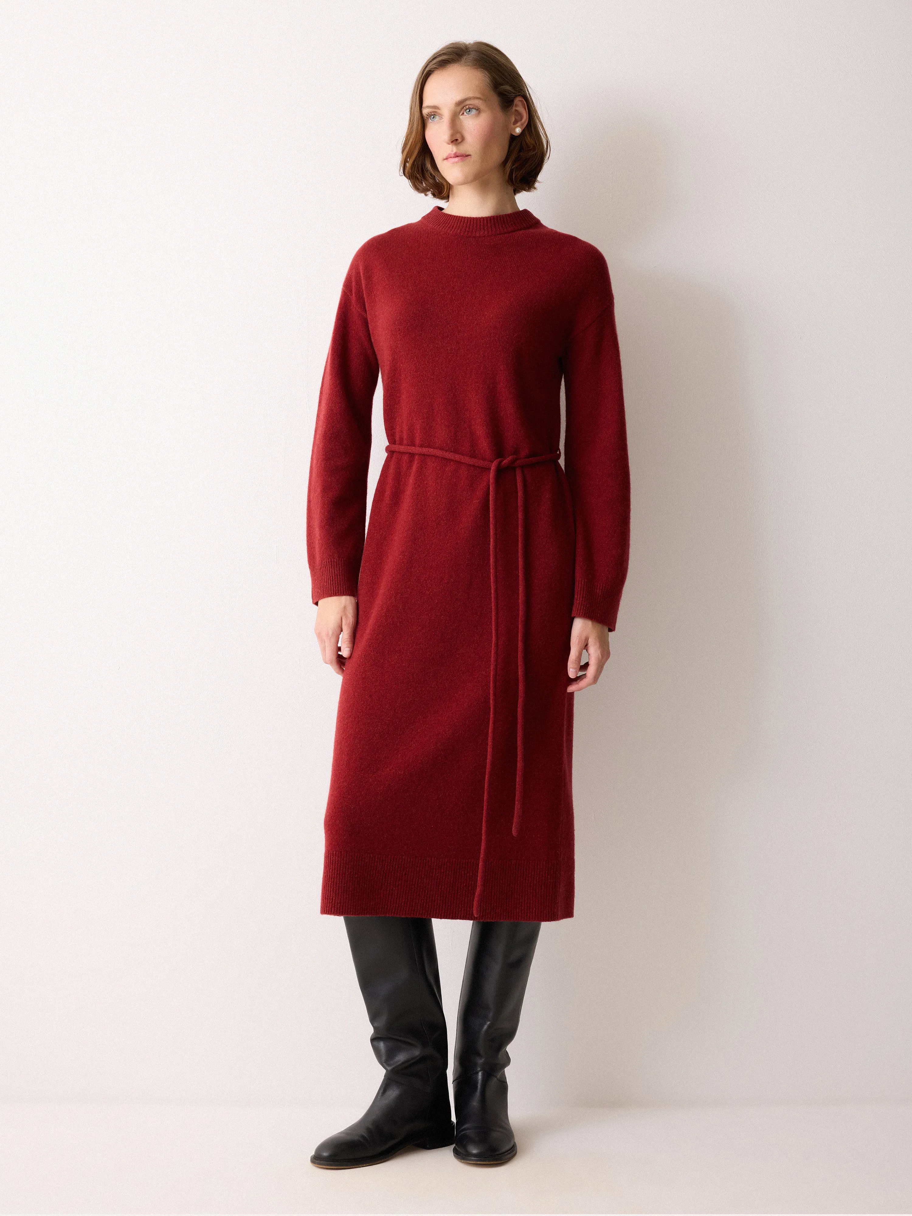 Triangular Scarf Knit Dress | Red sold by Jigsaw
