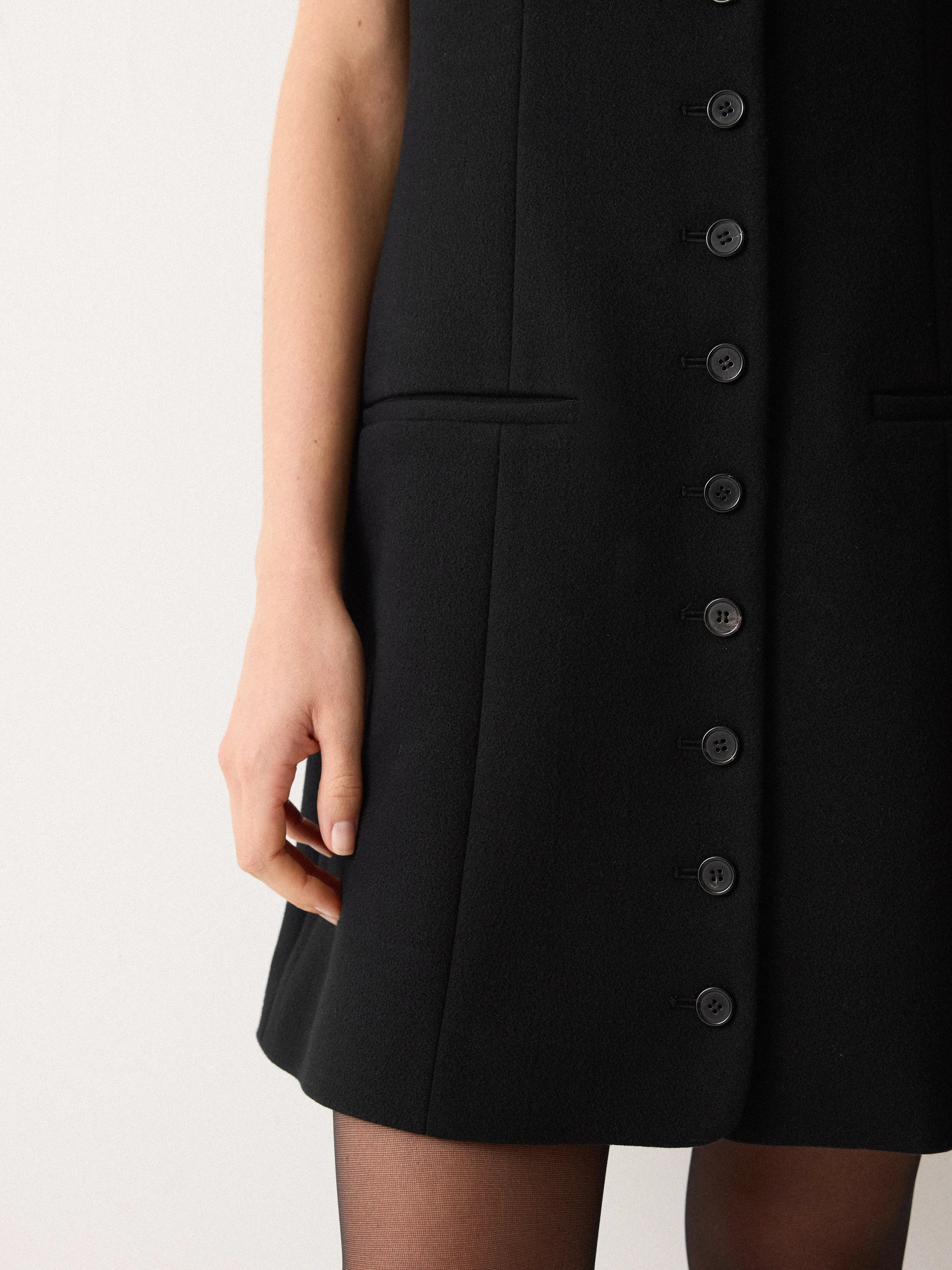 Square Neck Waistcoat Dress | Black sold by Jigsaw product image thumbnail 2