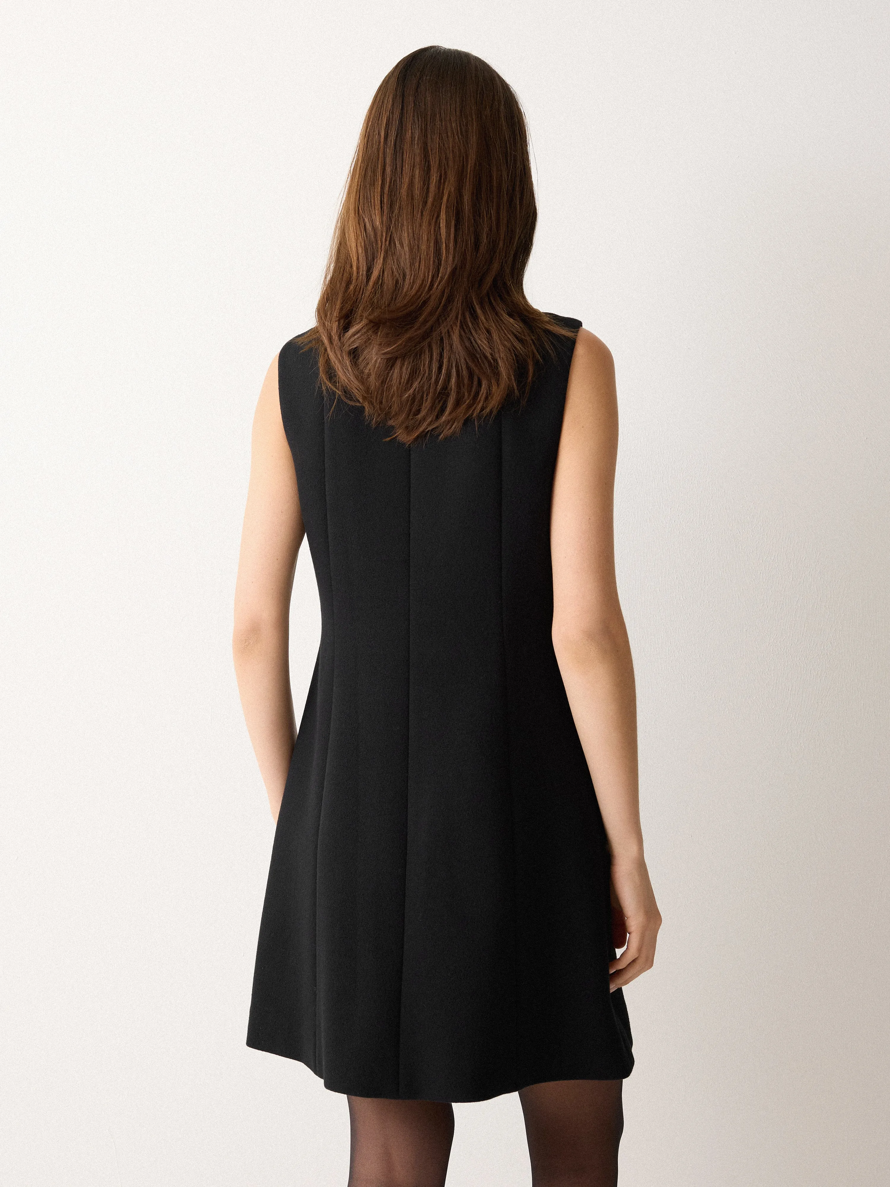 Square Neck Waistcoat Dress | Black sold by Jigsaw product image thumbnail 4