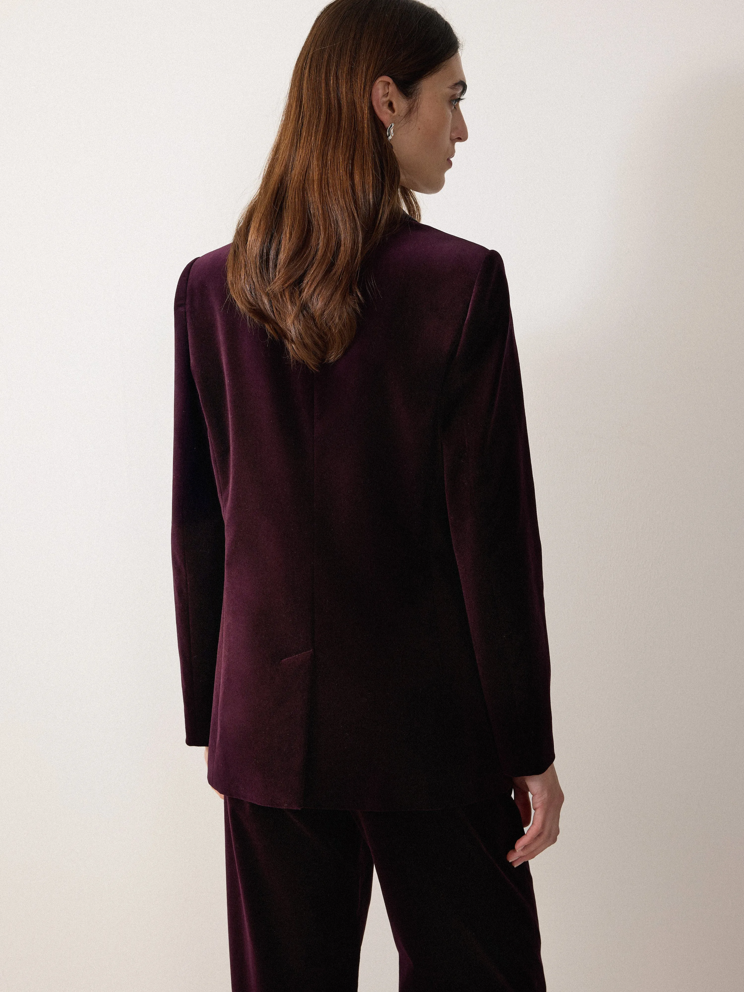 Velvet Satin Shawl Blazer | Purple sold by Jigsaw product image thumbnail 4