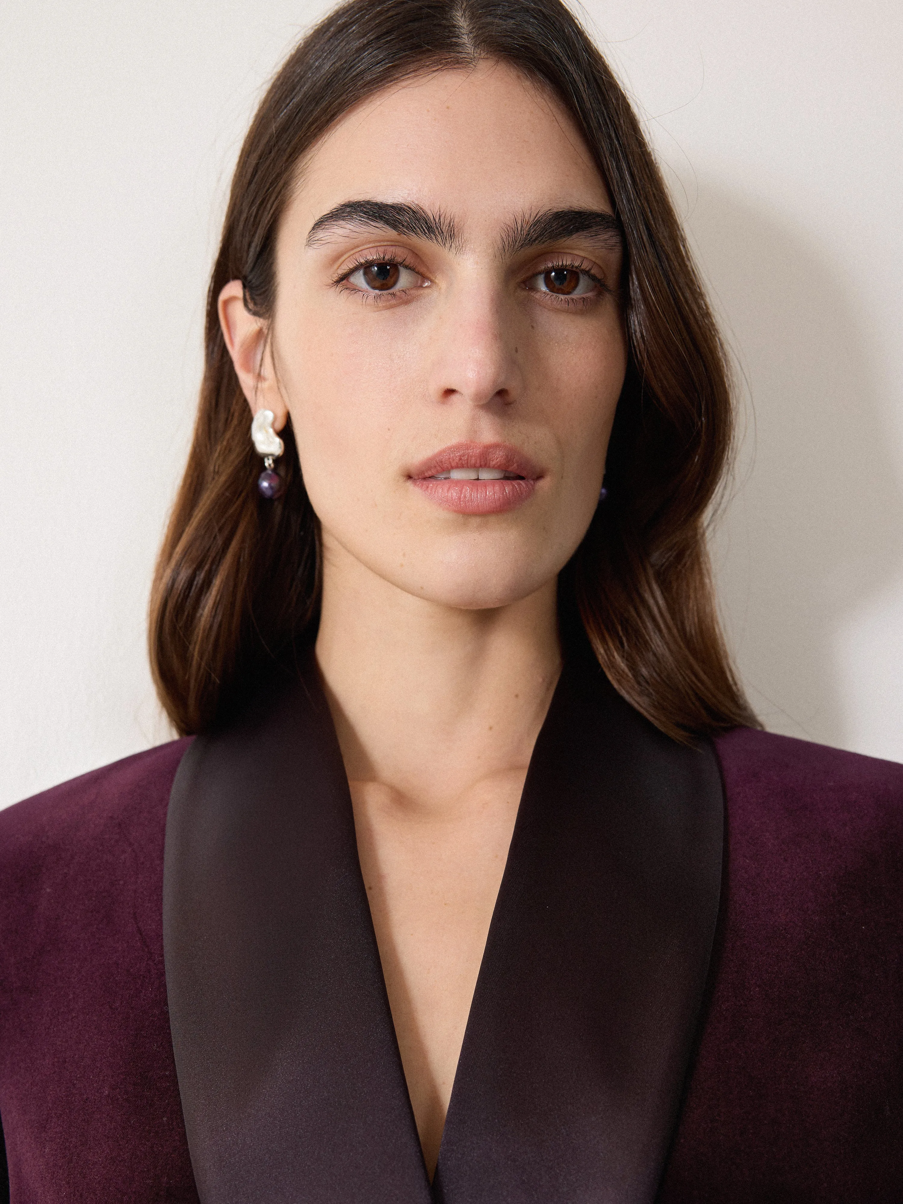 Velvet Satin Shawl Blazer | Purple sold by Jigsaw product image thumbnail 2