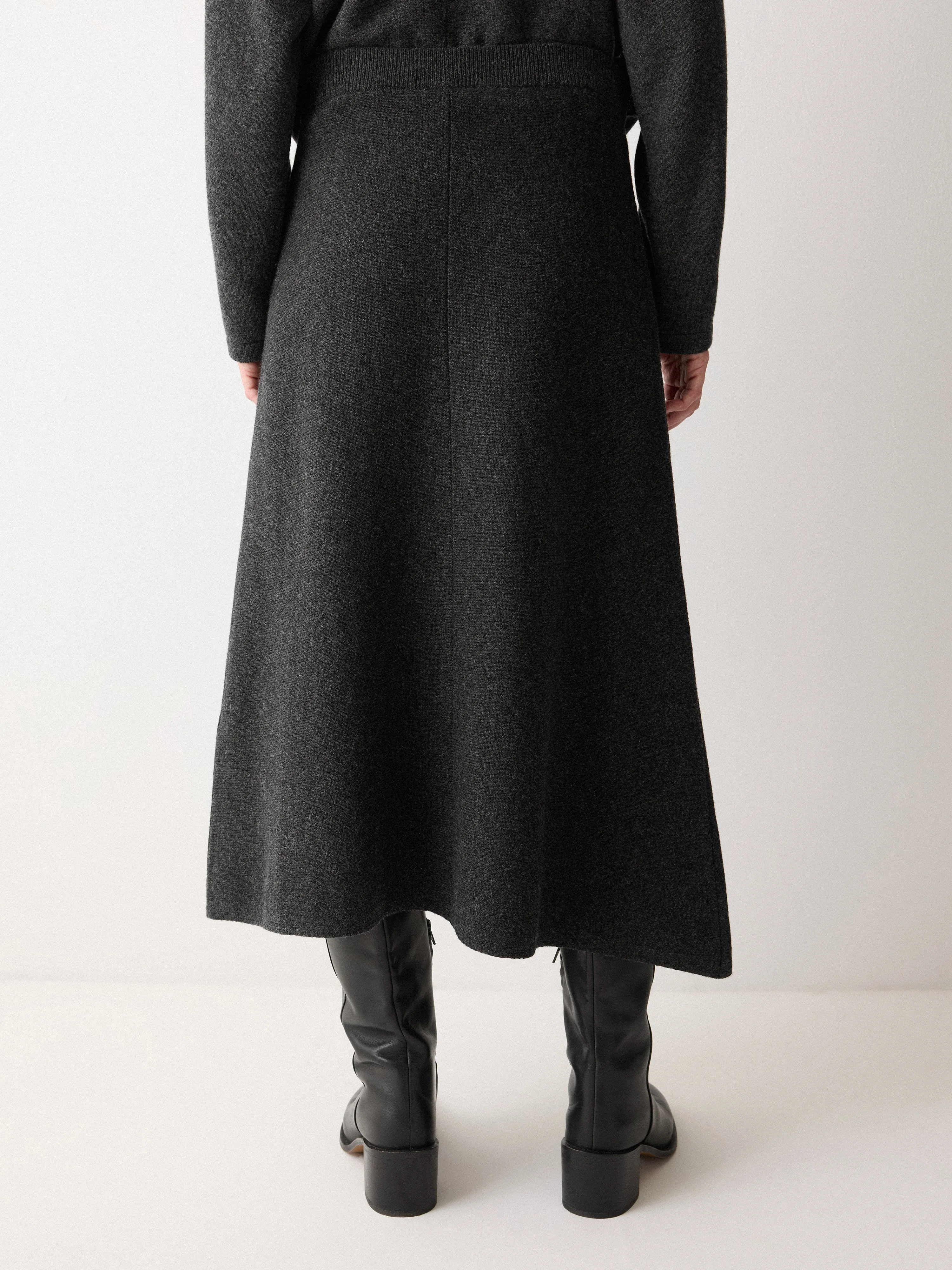 Overlap Seam Detail Skirt | Charcoal sold by Jigsaw product image thumbnail 4