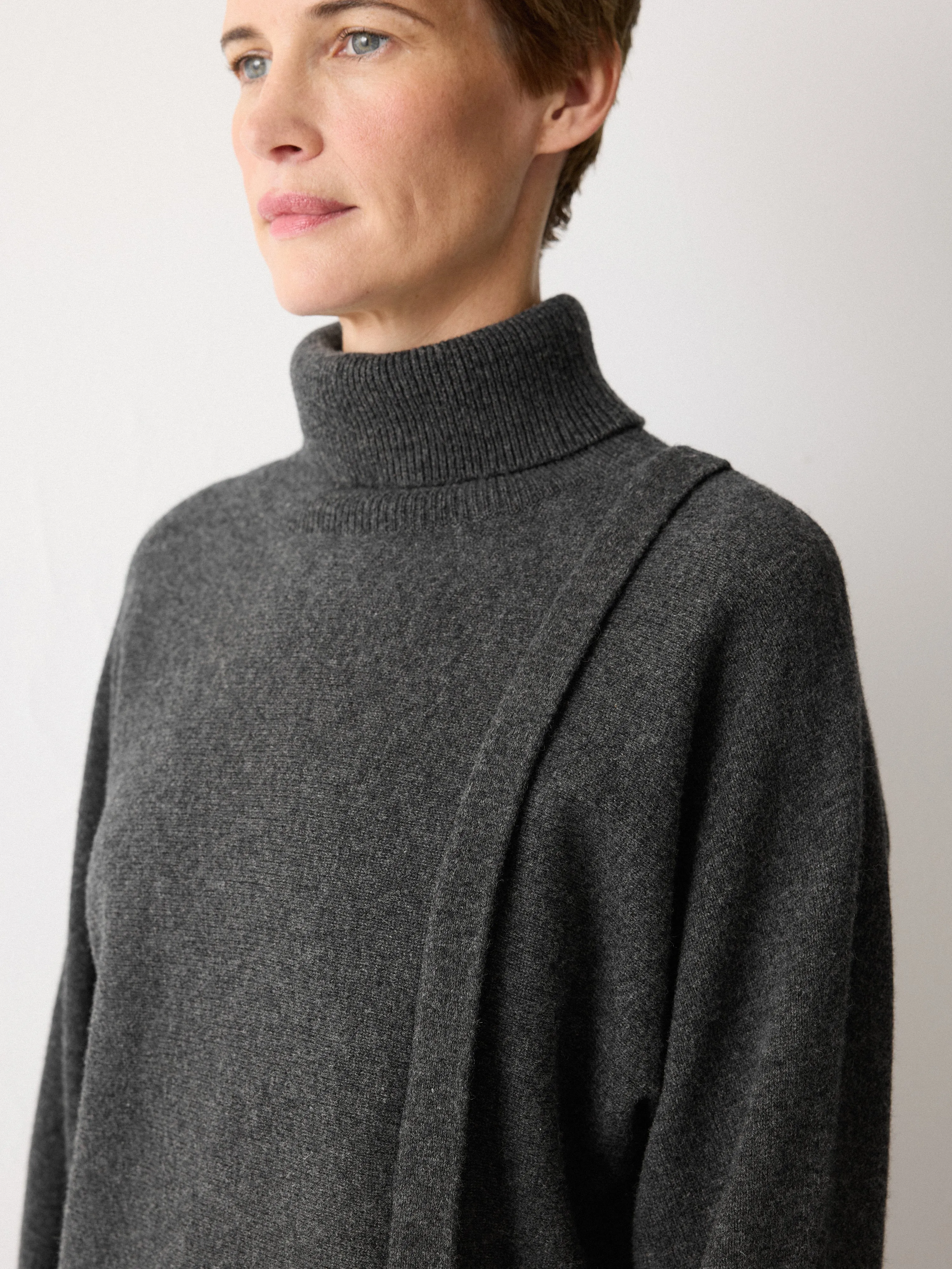 Overlap Seam Detail Jumper | Charcoal sold by Jigsaw product image thumbnail 4