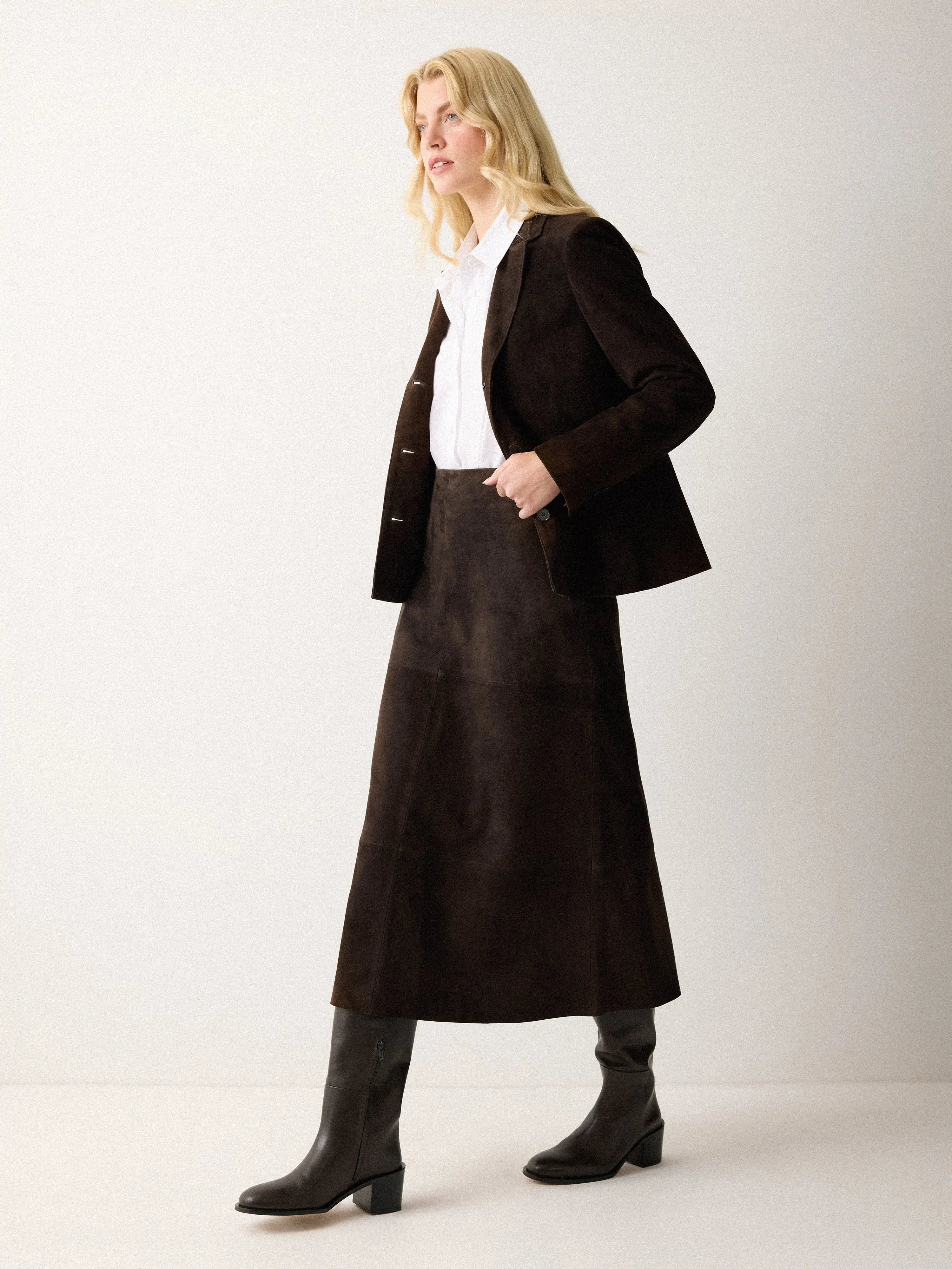 Austen Suede Blazer | Brown sold by Jigsaw product image thumbnail 2