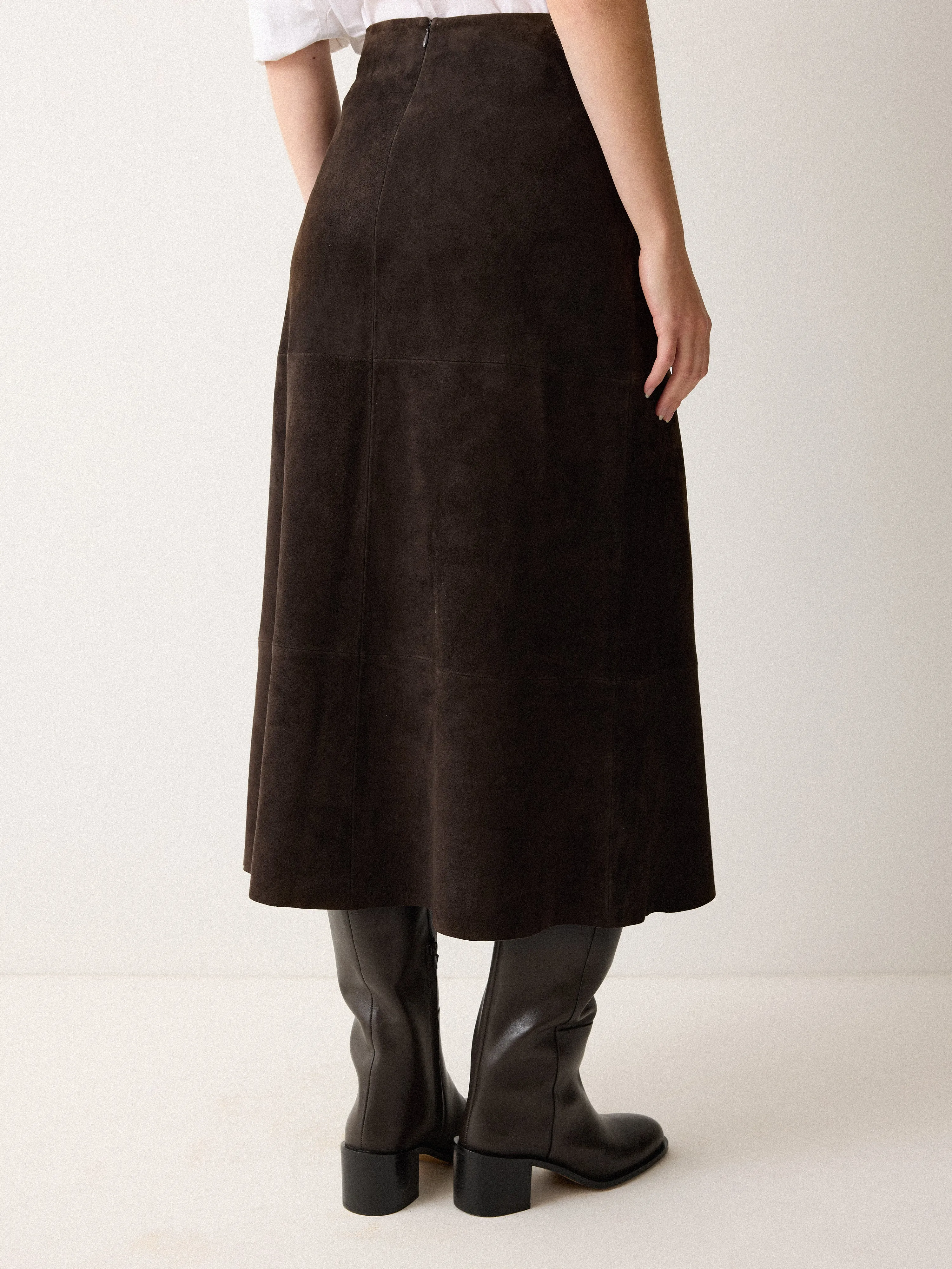 Suede Fluid Midi Skirt | Brown sold by Jigsaw product image thumbnail 4