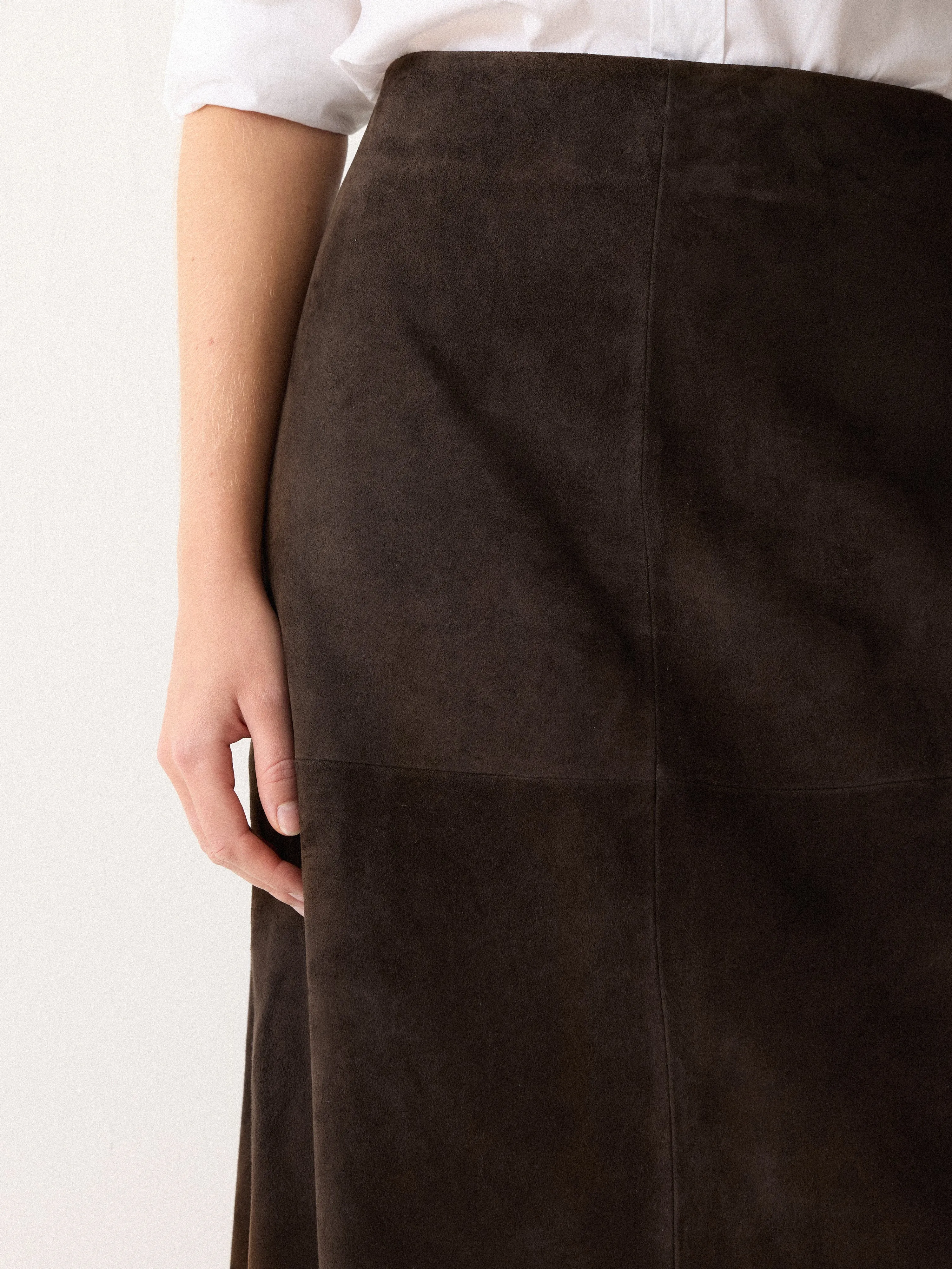 Suede Fluid Midi Skirt | Brown sold by Jigsaw product image thumbnail 3