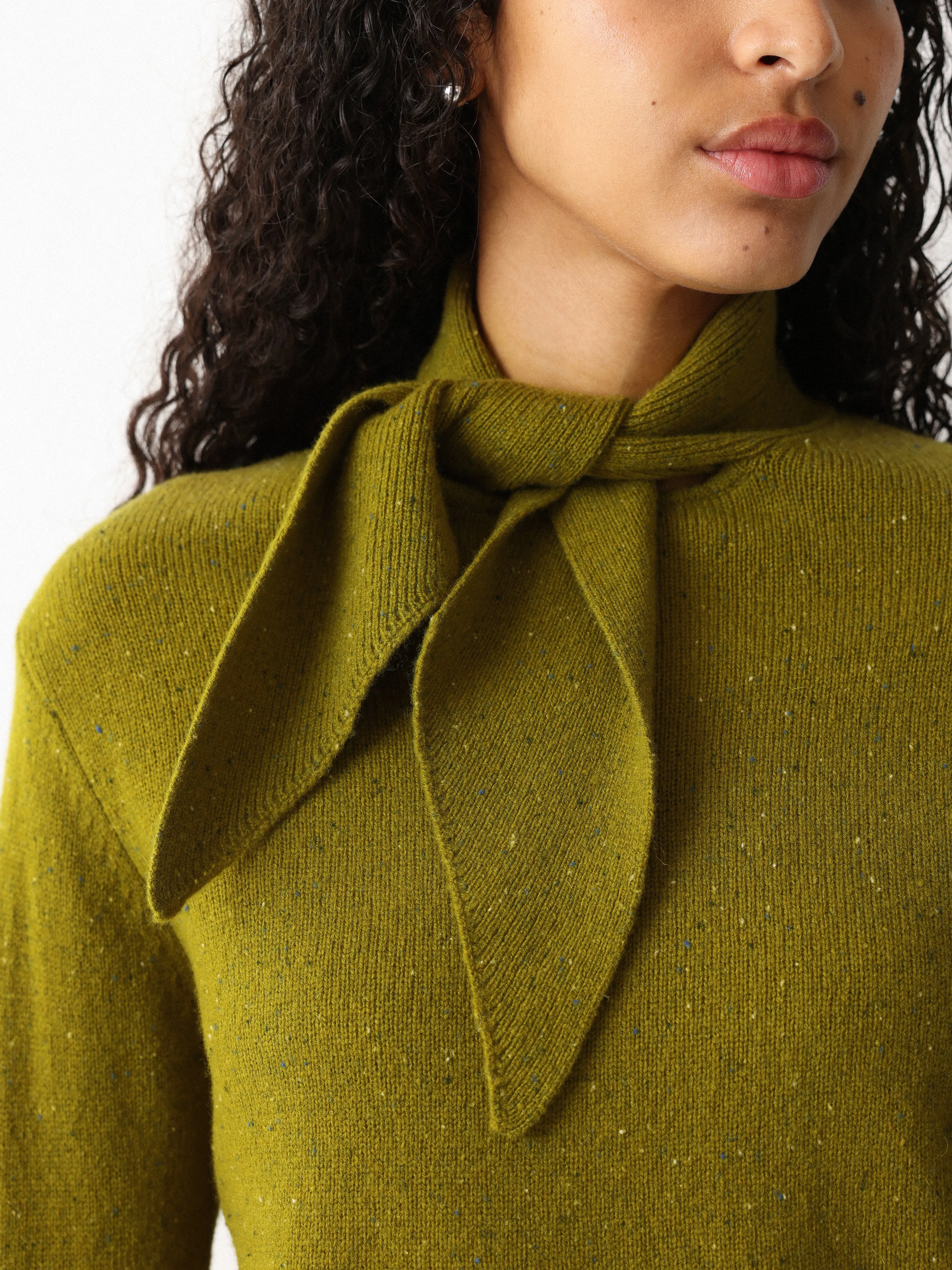 Donegal Wool Tie Neck Jumper | Green sold by Jigsaw product image thumbnail 3