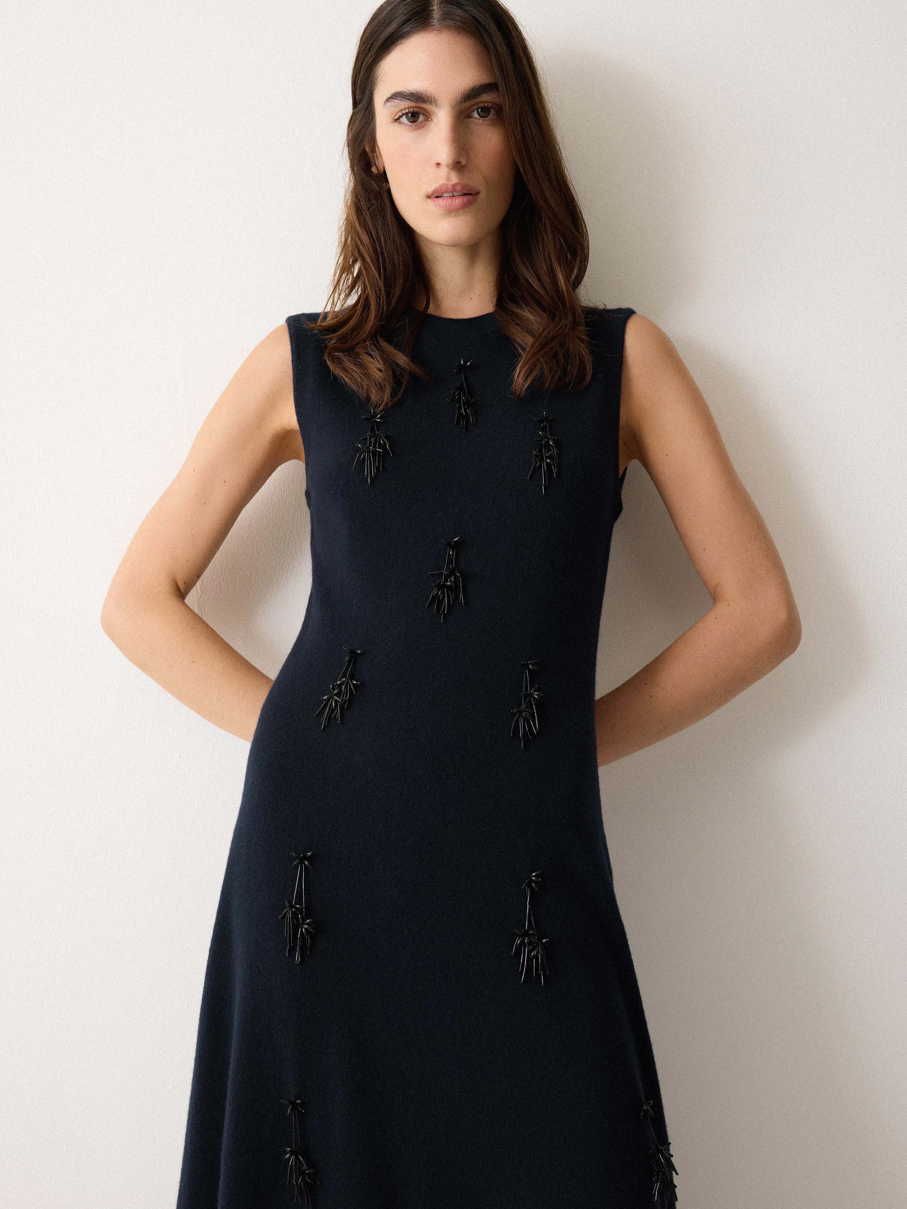 Embellished Knitted Dress | Navy sold by Jigsaw product image thumbnail 5
