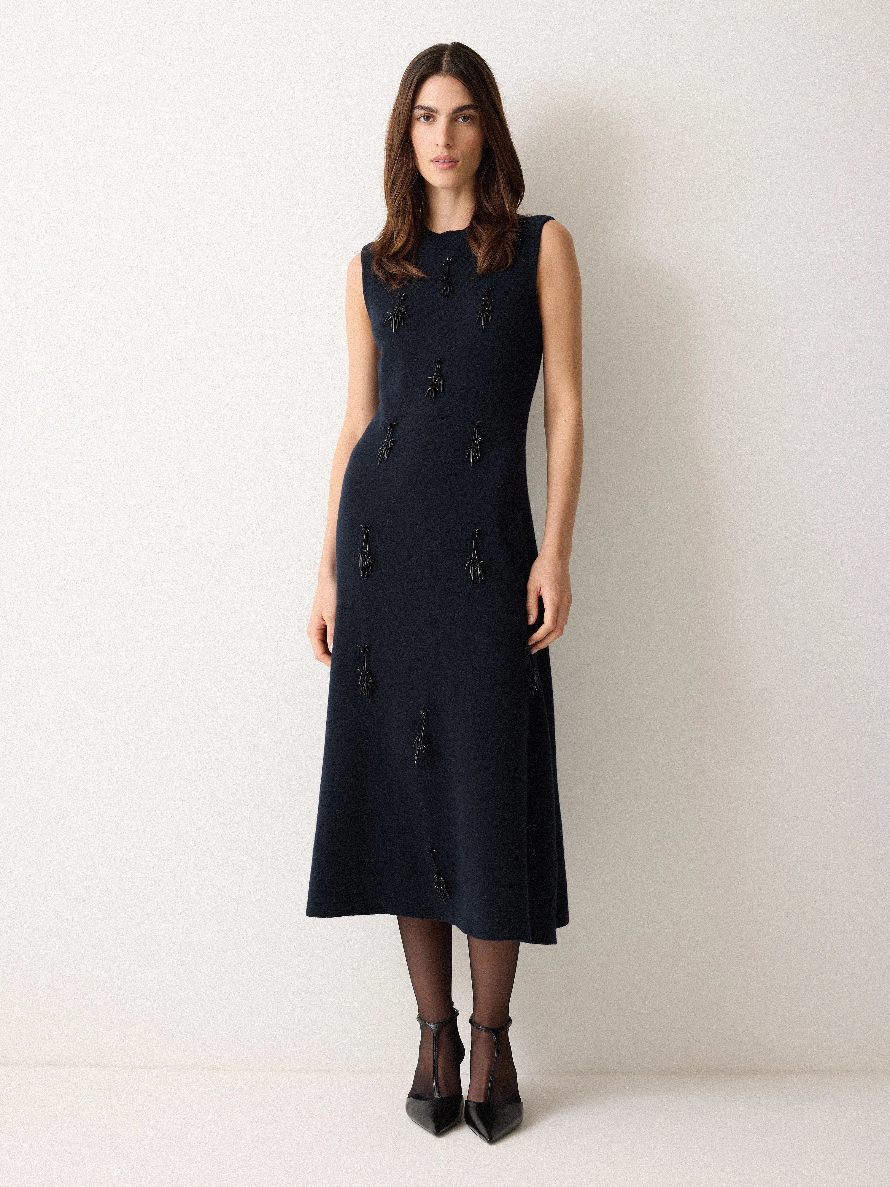 Embellished Knitted Dress | Navy sold by Jigsaw product image thumbnail 2